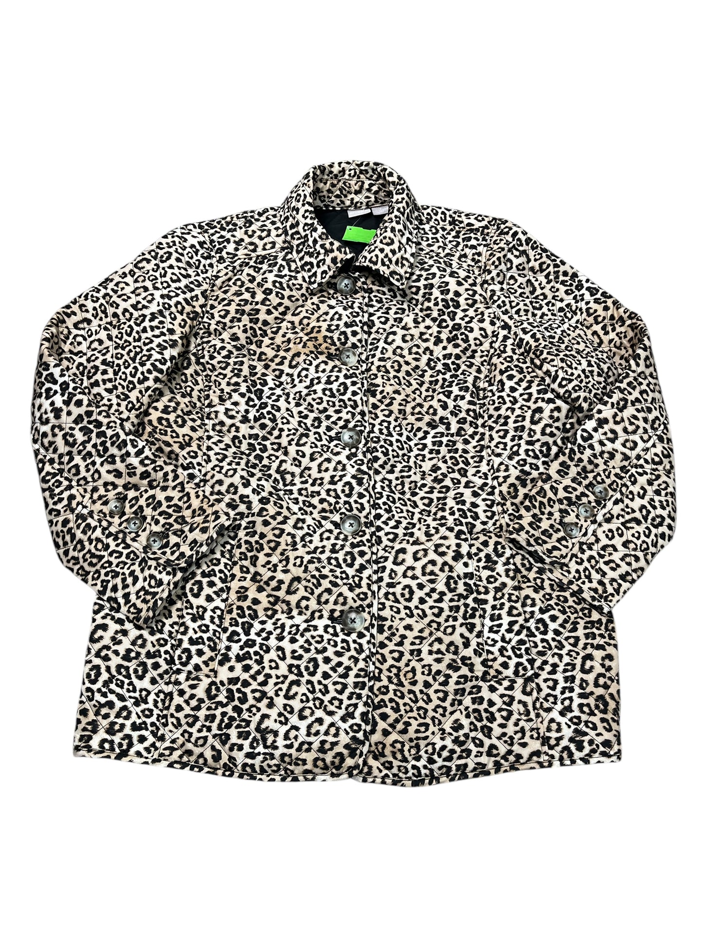 Jacket Puffer & Quilted By Chicos In Leopard Print, Size:1X
