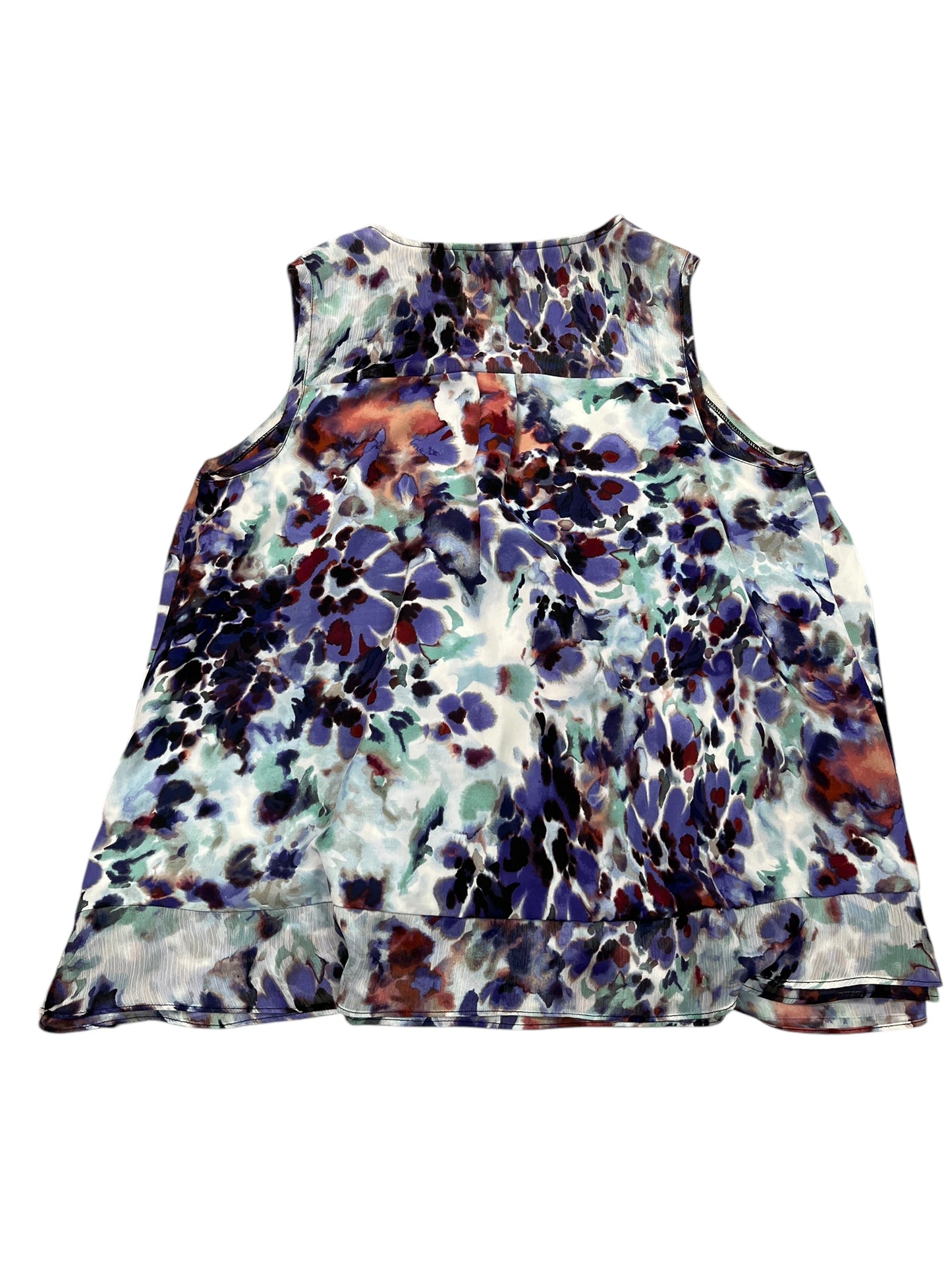 Blouse Sleeveless By Simply Vera In Blue, Size:1X