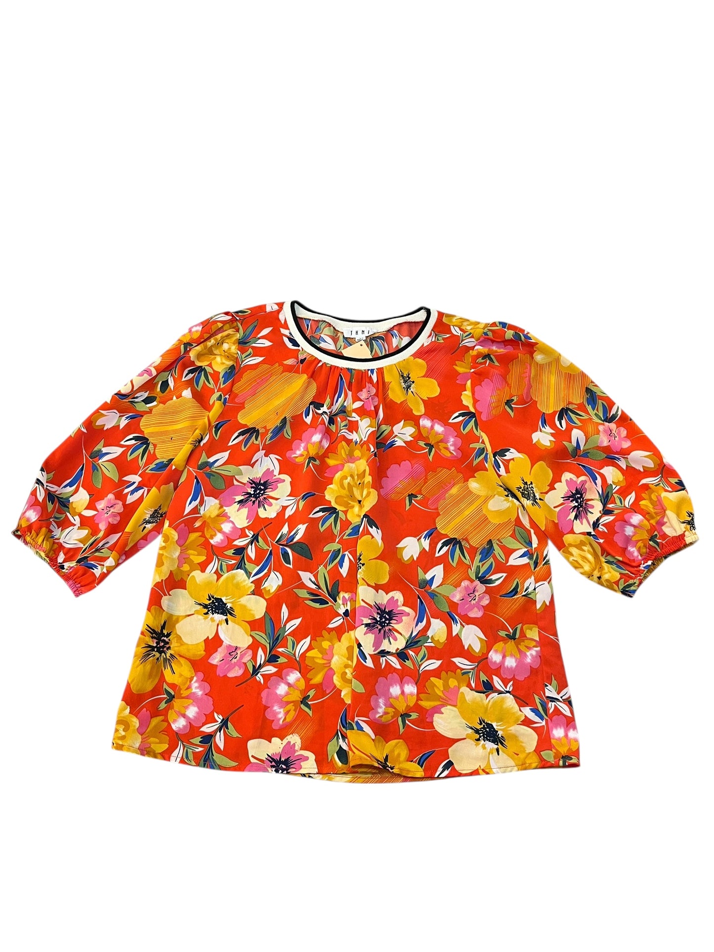 Blouse 3/4 Sleeve By Thml In Orange, Size:M