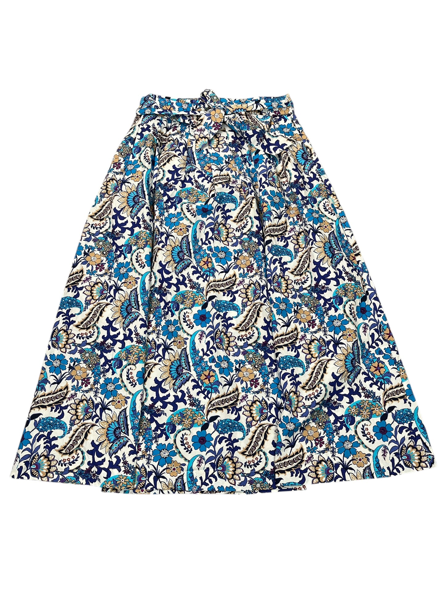 Skirt Maxi By Talbots In Blue & White, Size:Xl