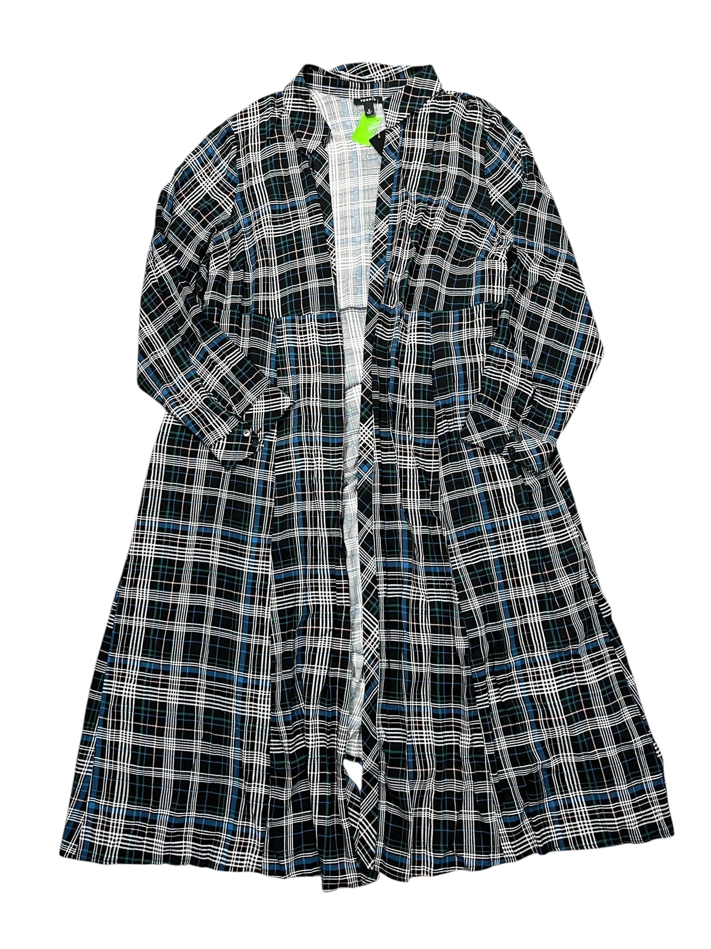 Kimono Maxi By Torrid In Plaid Pattern, Size:3