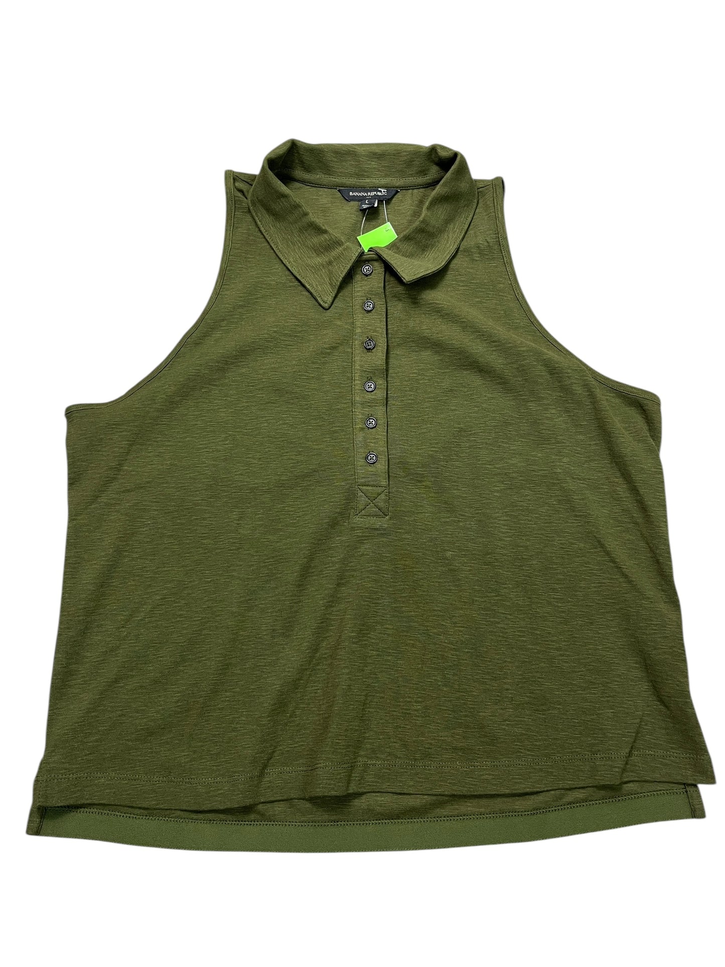 Top Sleeveless By Banana Republic In Green, Size:L