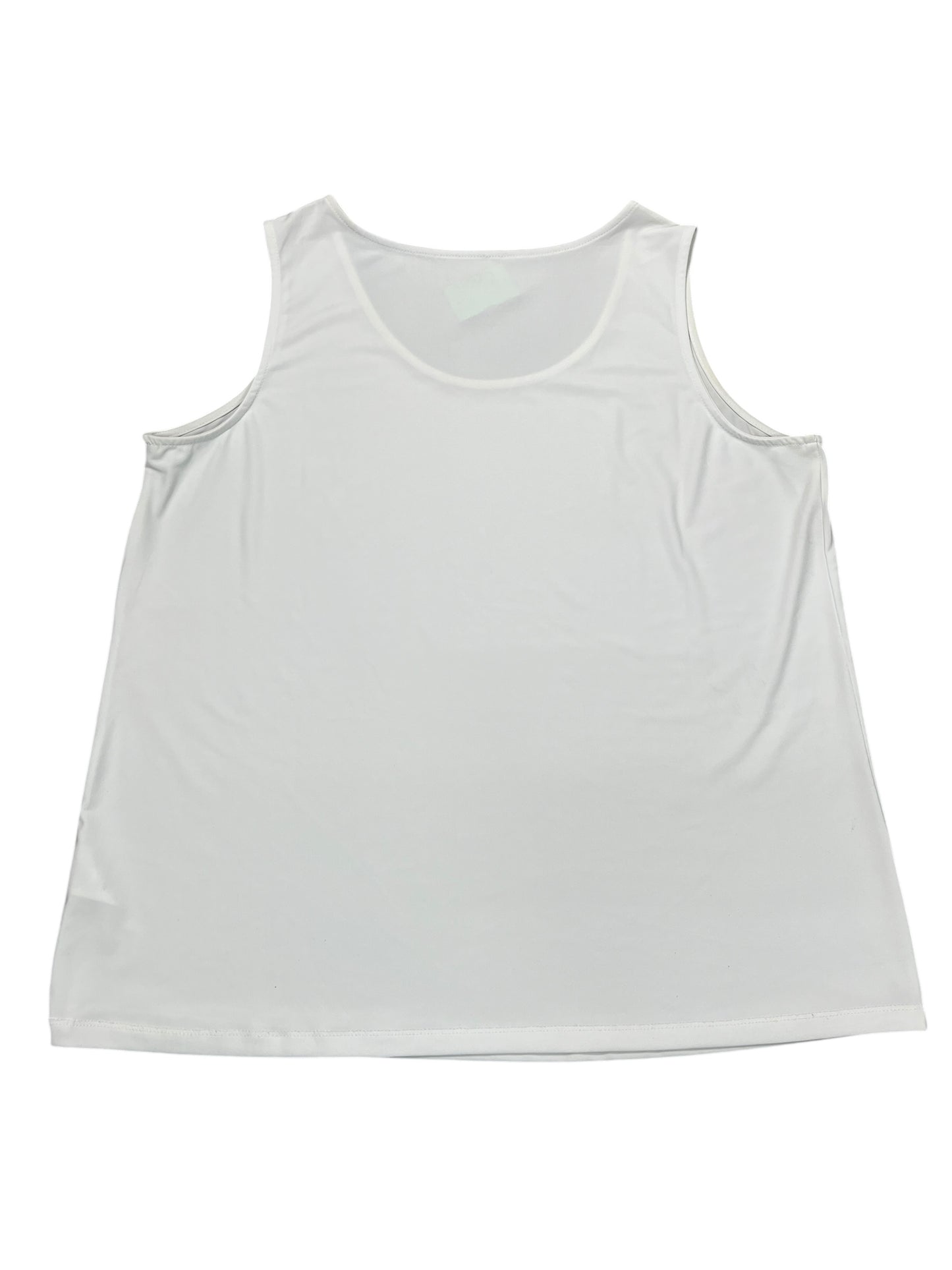 Tank Top By Susan Graver In White, Size:1X