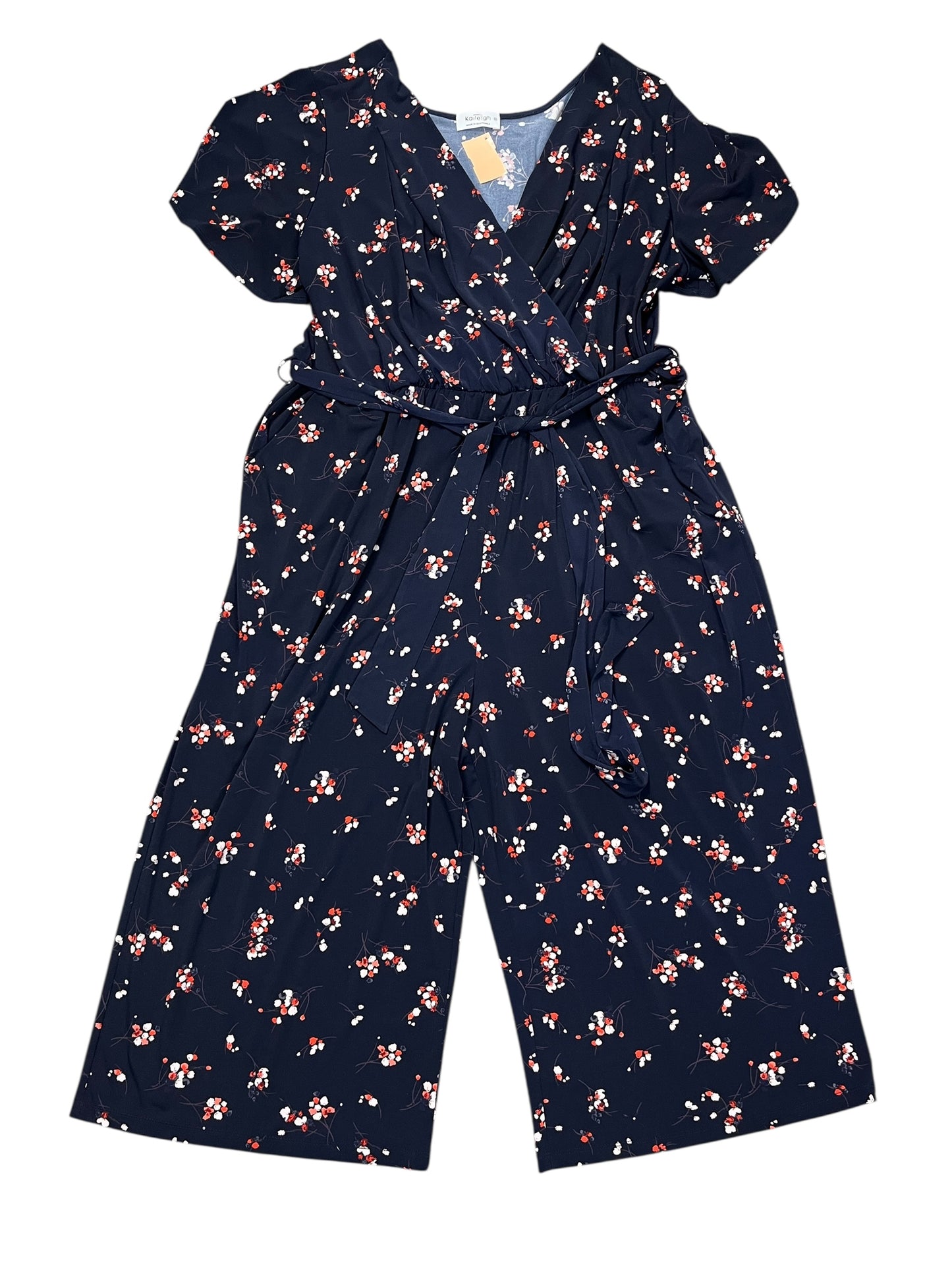 Jumpsuit By Kaleigh In Navy, Size:2X