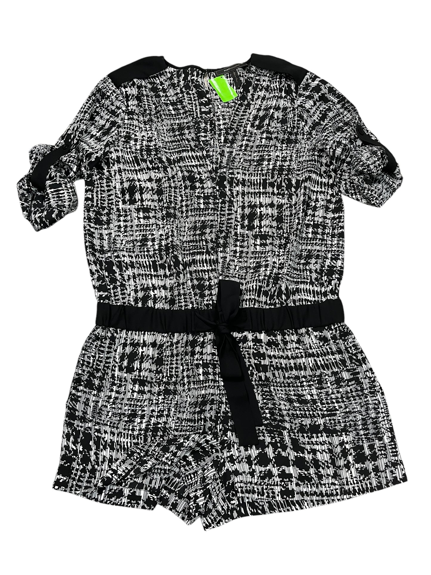Romper By Bcbgmaxazria In Black & Cream, Size:S
