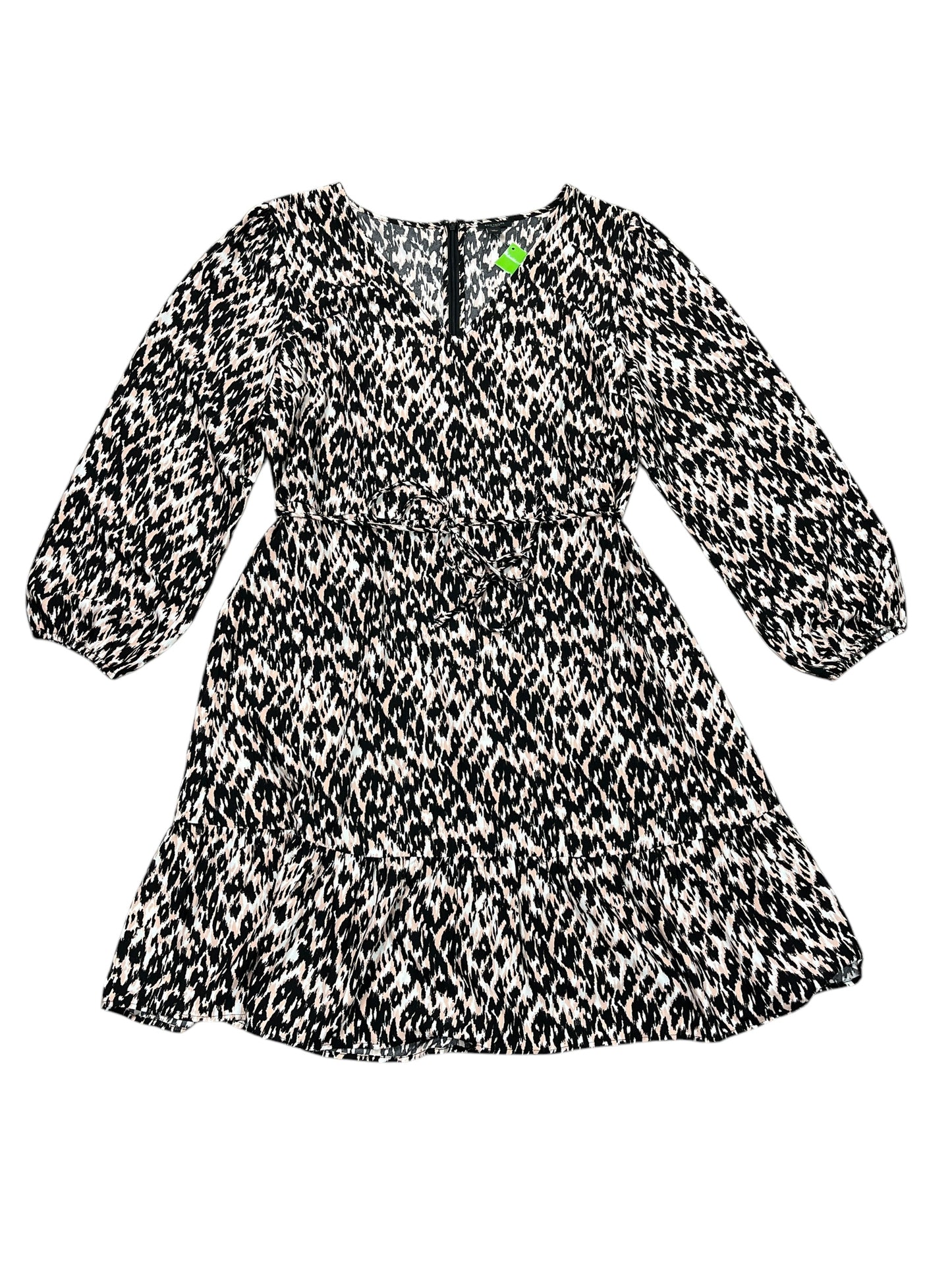 Dress Casual Midi By Ann Taylor In Black & Cream, Size:Xl