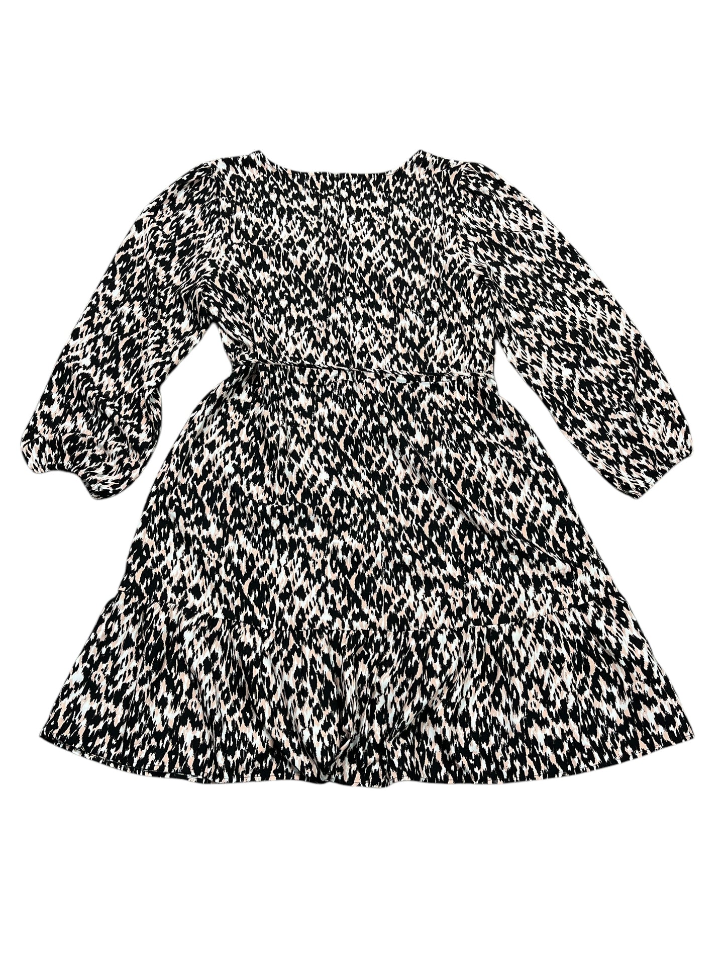 Dress Casual Midi By Ann Taylor In Black & Cream, Size:Xl