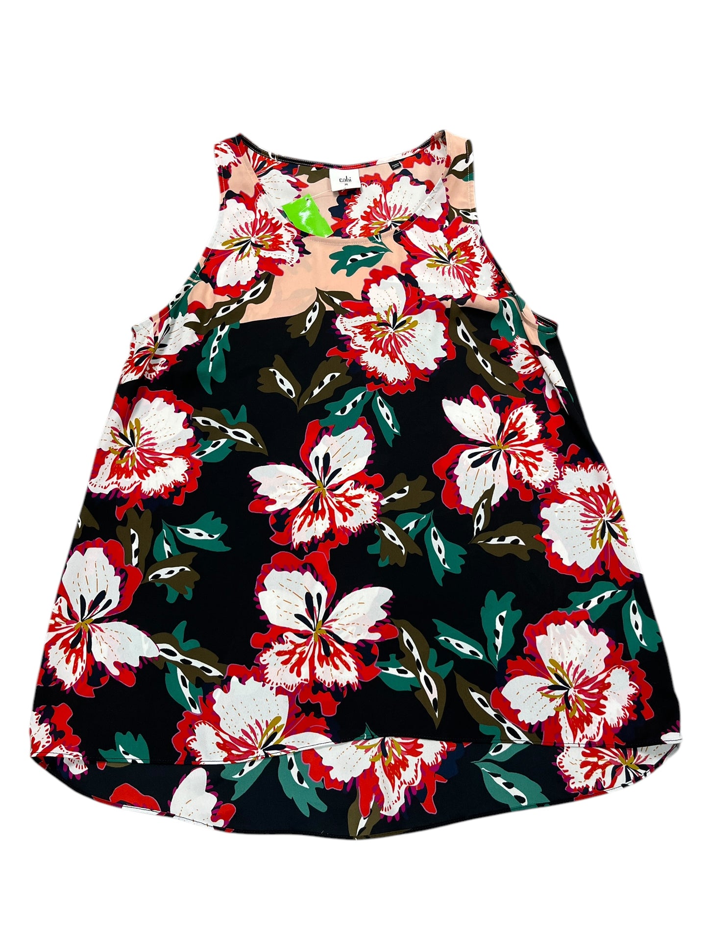 Top Sleeveless By Cabi In Floral Print, Size:M