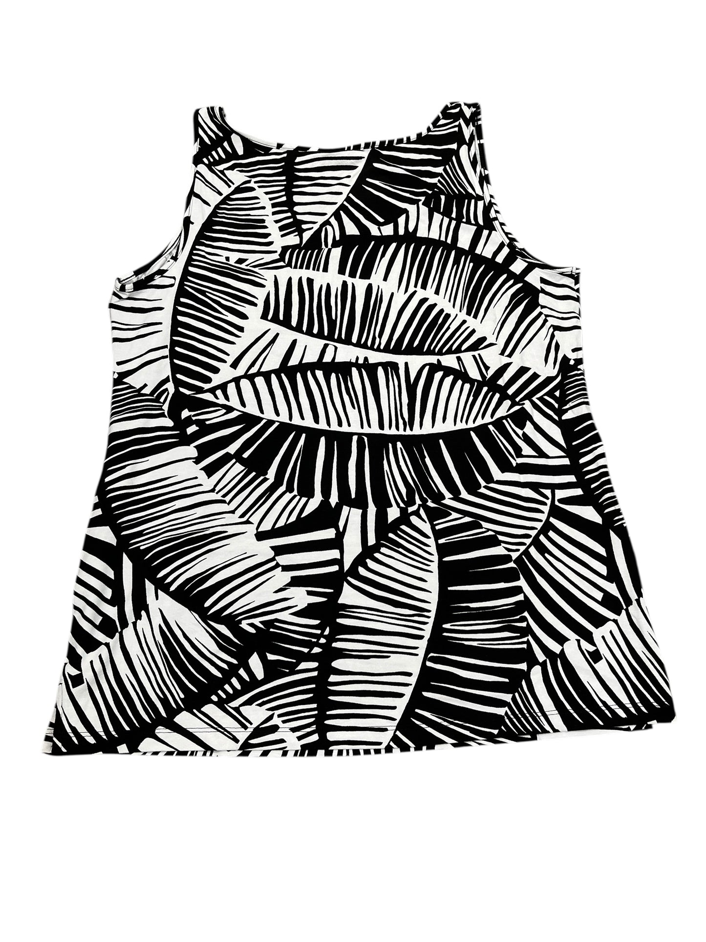 Top Sleeveless By Chicos In Black & White, Size:M