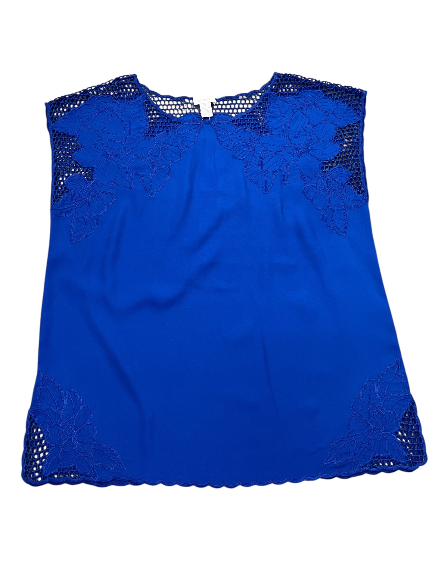 Blouse Ss By Chicos In Blue, Size:M