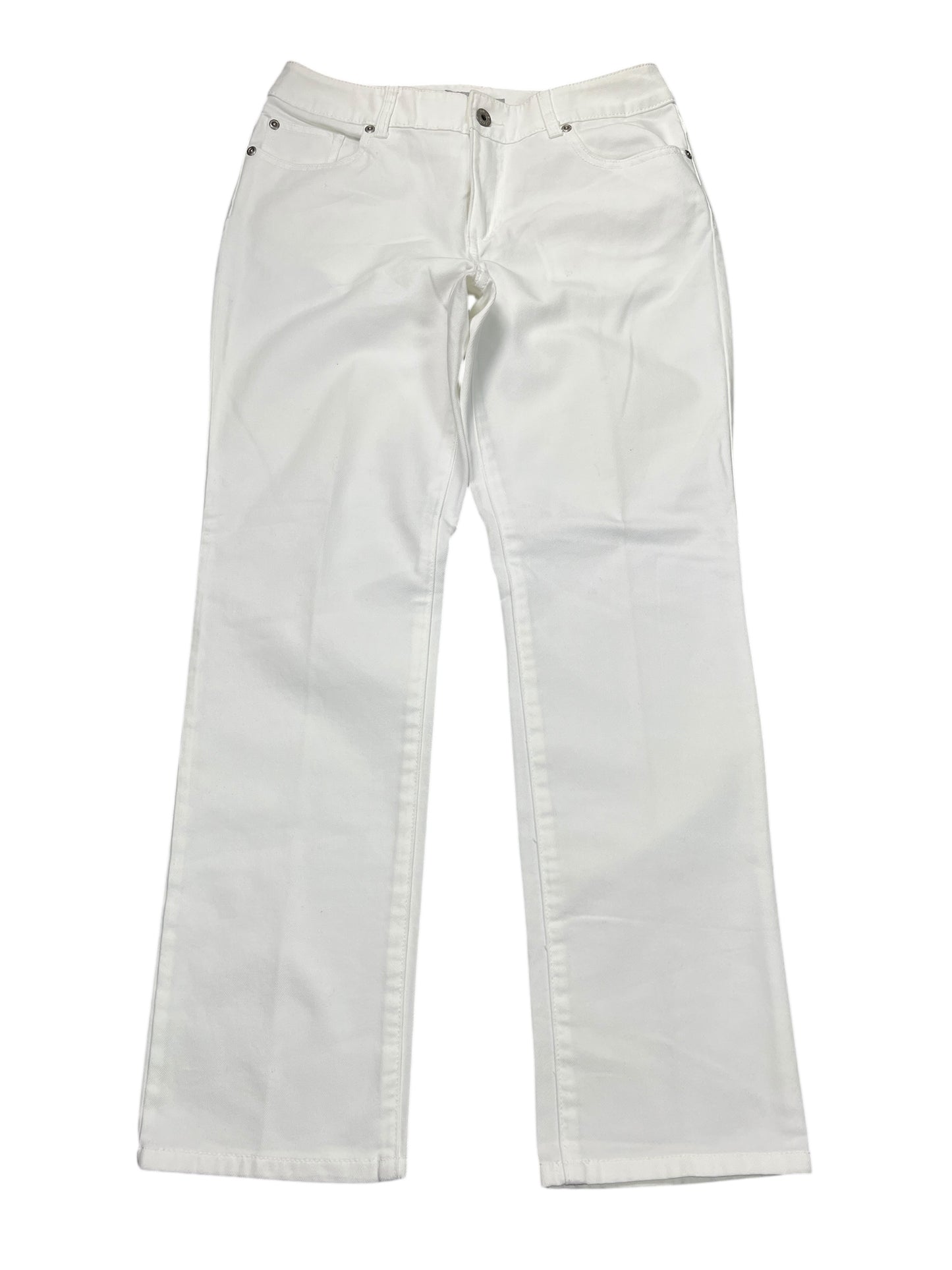 Jeans Straight By Chicos In White Denim, Size:Mp