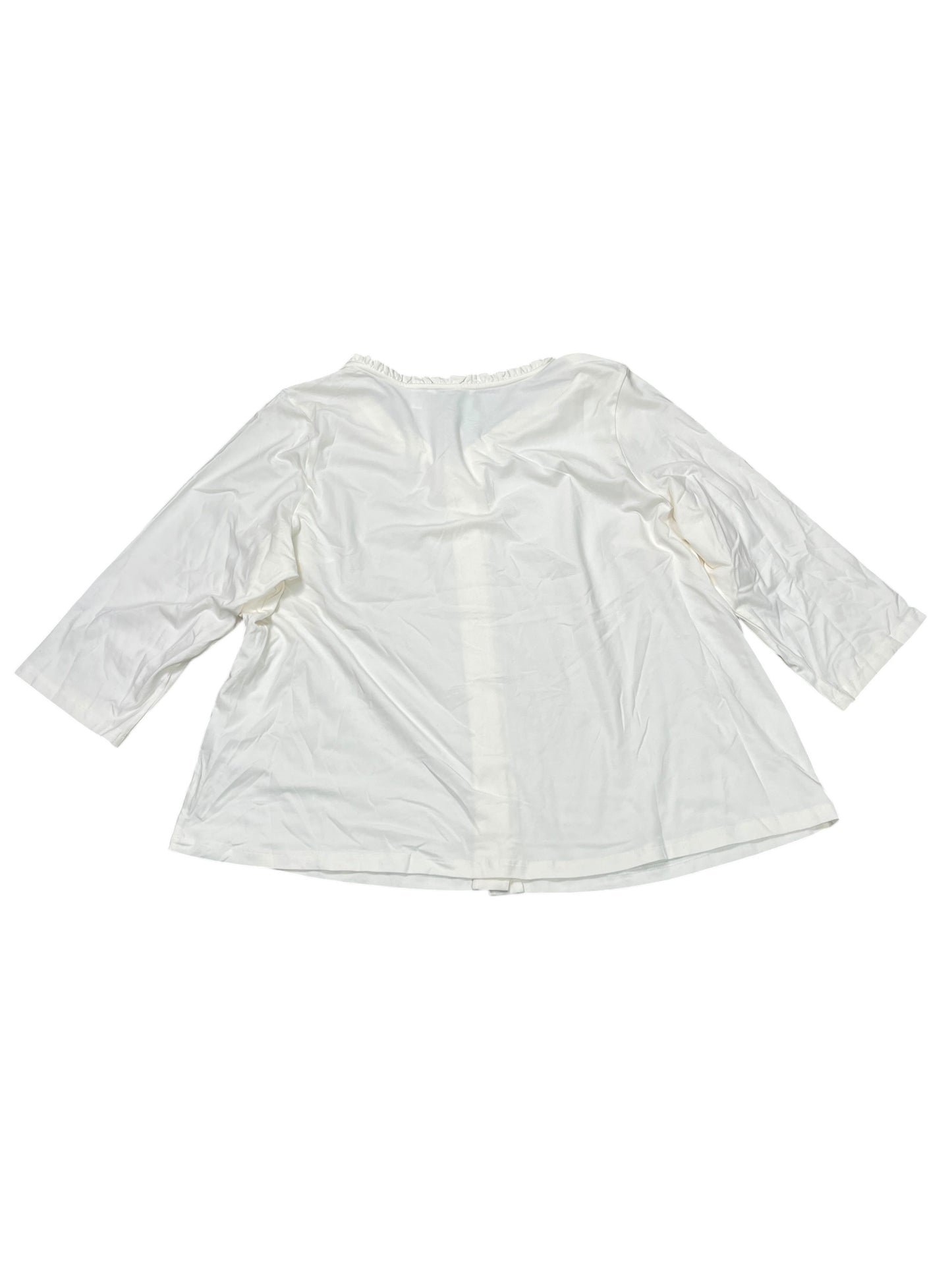 Cardigan By Isaac Mizrahi Live Qvc In White, Size:2X