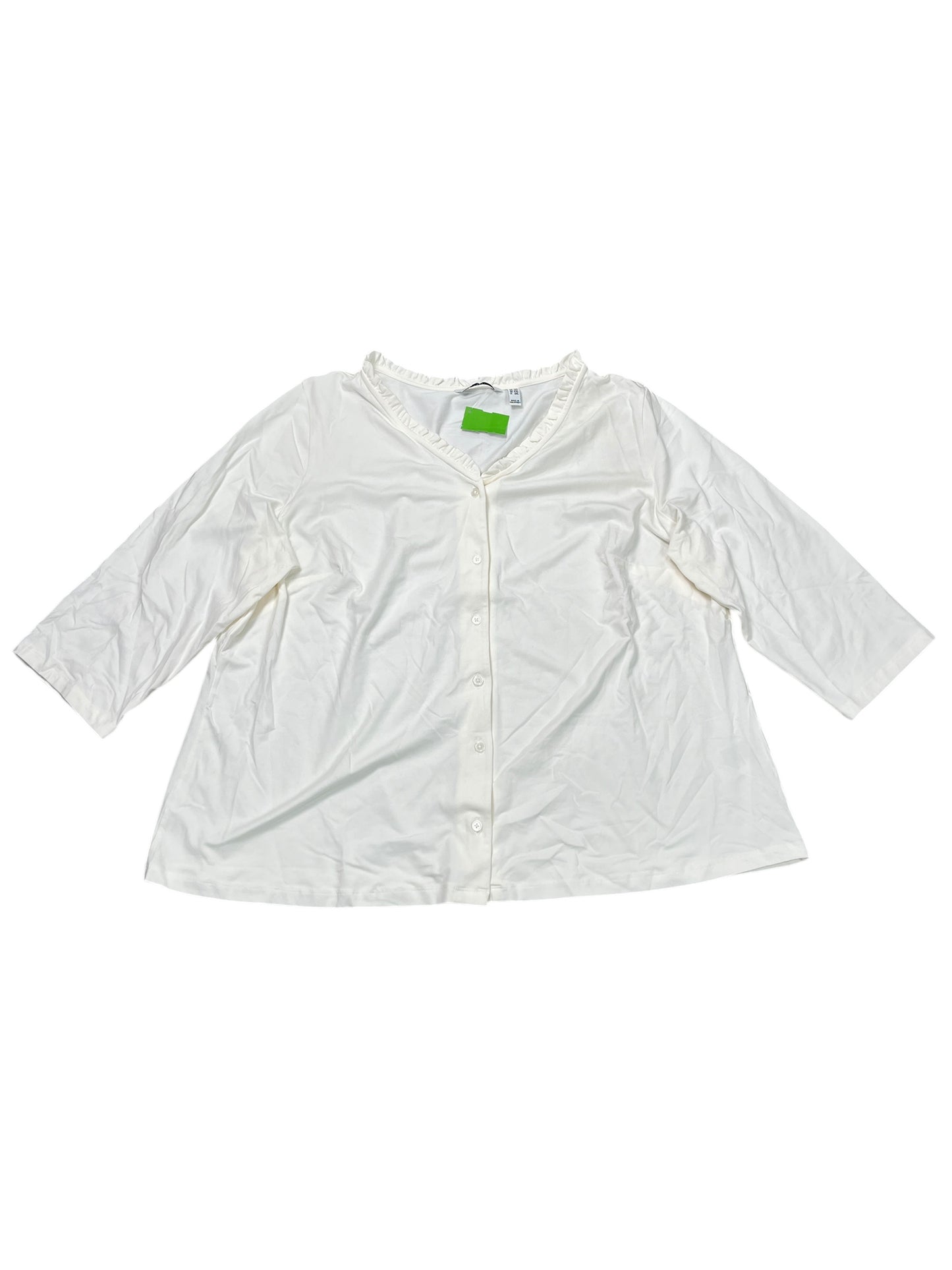 Cardigan By Isaac Mizrahi Live Qvc In White, Size:2X