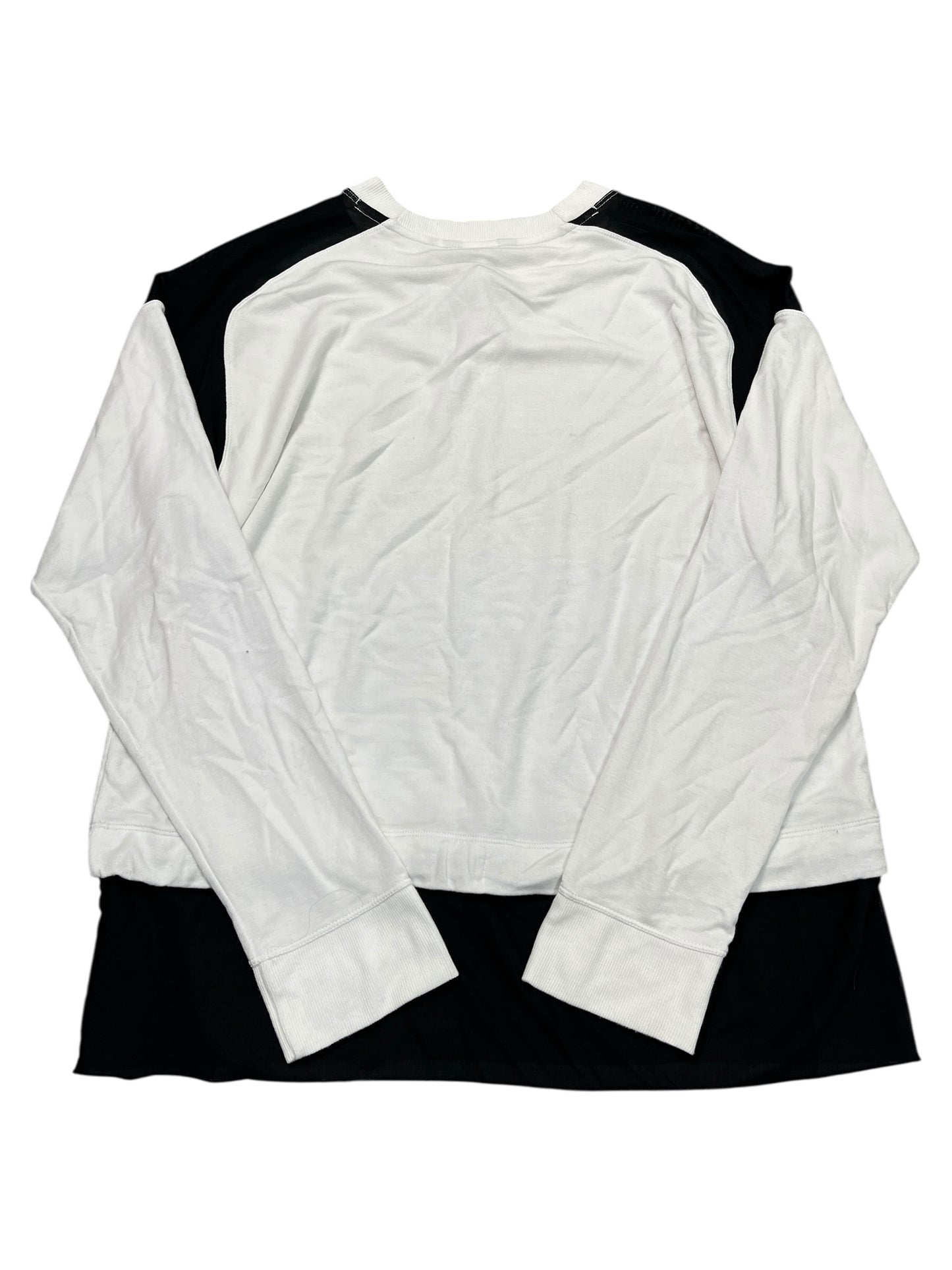 Athletic Top Ls Crewneck By Donna Karan In Black & White, Size:M