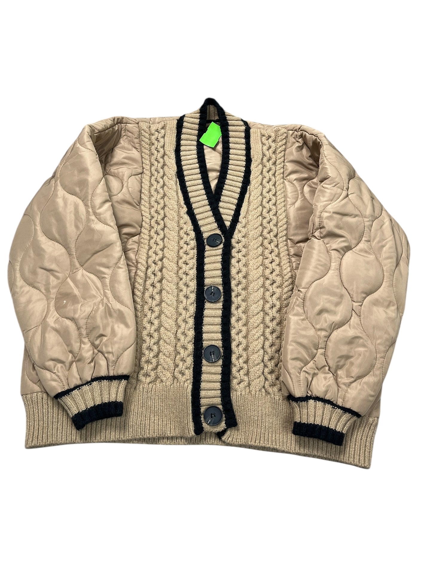 Jacket Puffer & Quilted By COMMENSE In Tan, Size:L