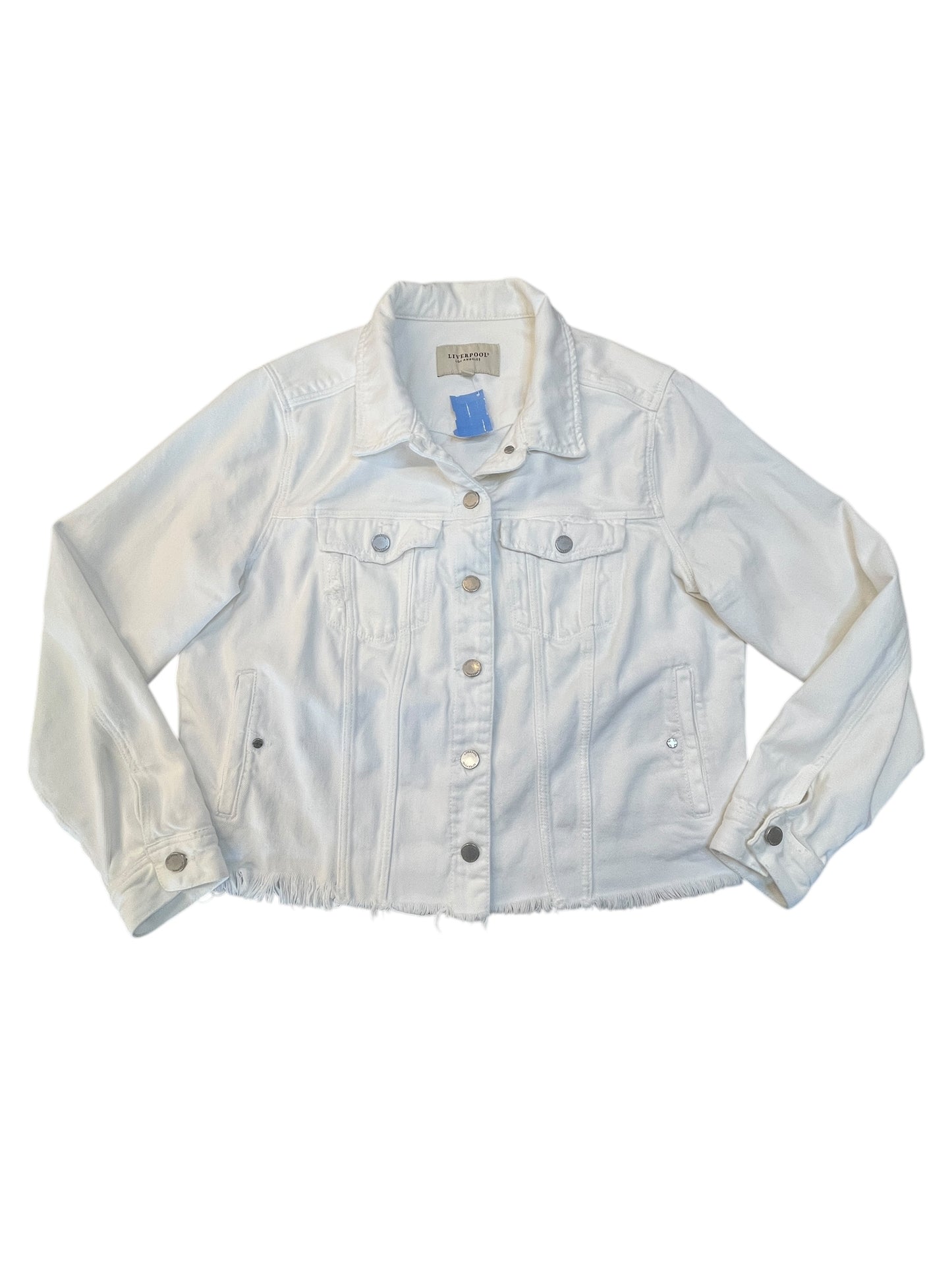 Jacket Denim By Liverpool In White Denim, Size:Xl