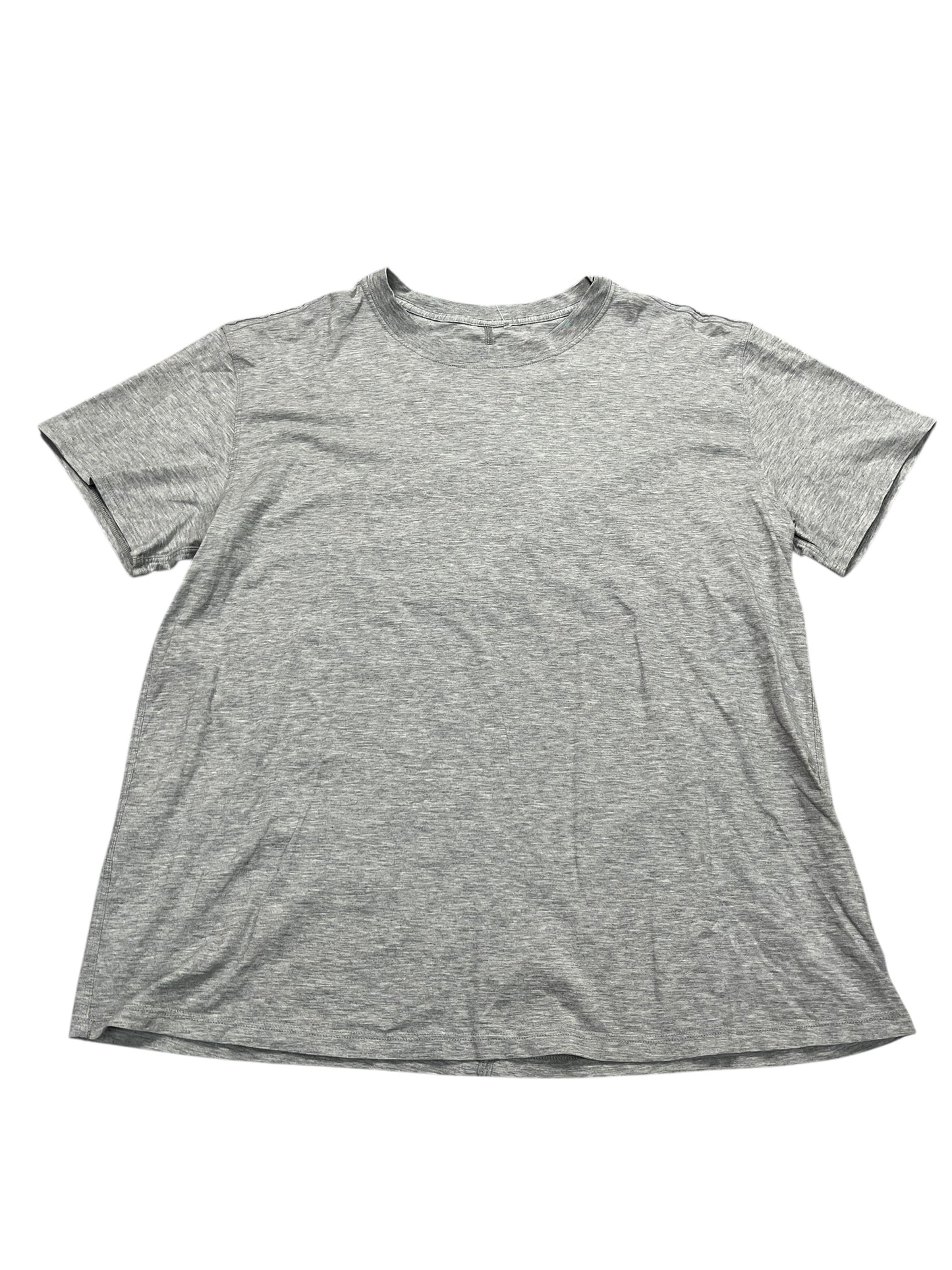 Athletic Top Ss By Lululemon In Grey, Size:M