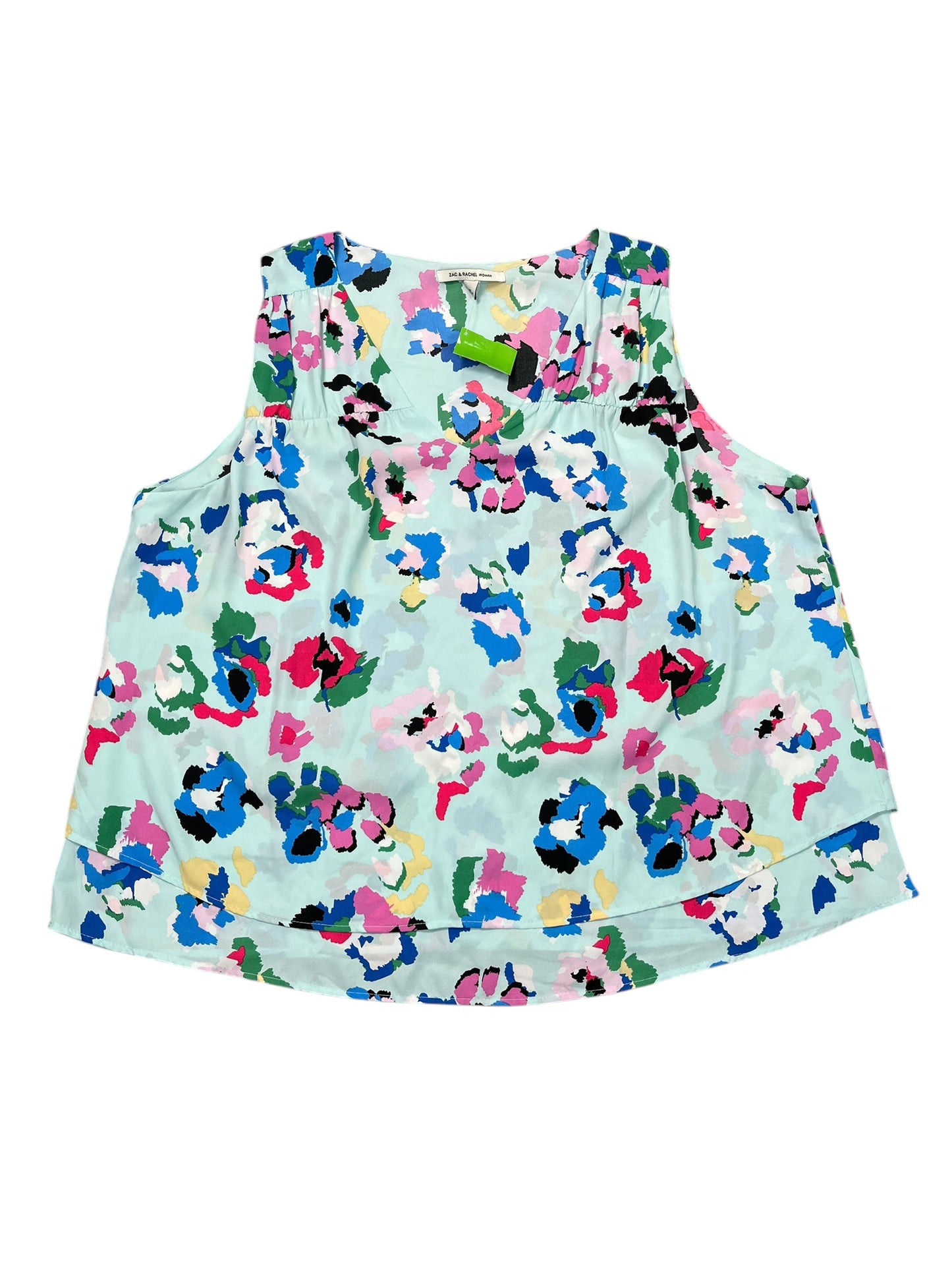 Top Sleeveless By Zac And Rachel In Blue, Size:2X