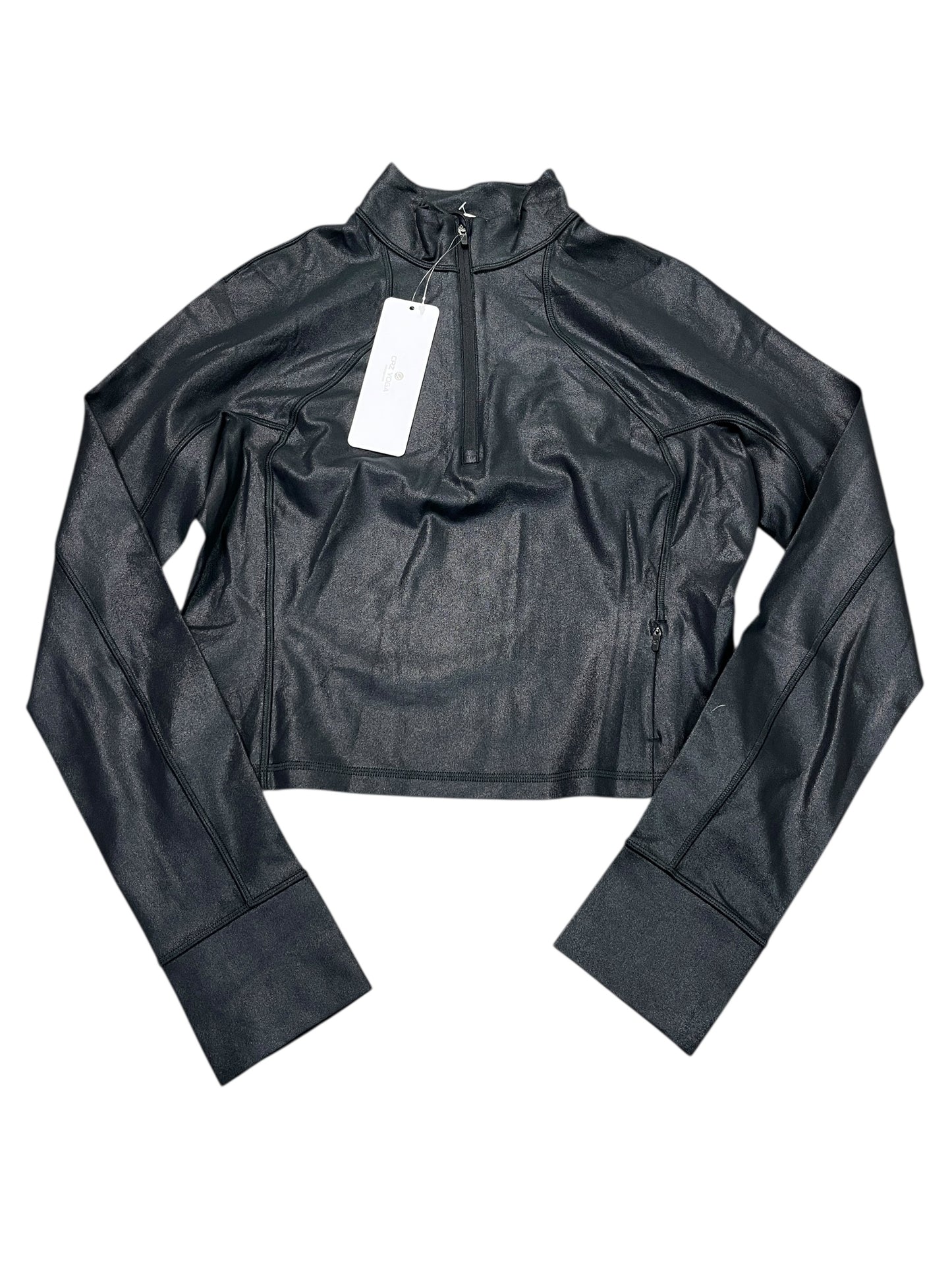 Athletic Top Ls Collar By Clothes Mentor In Black, Size:L