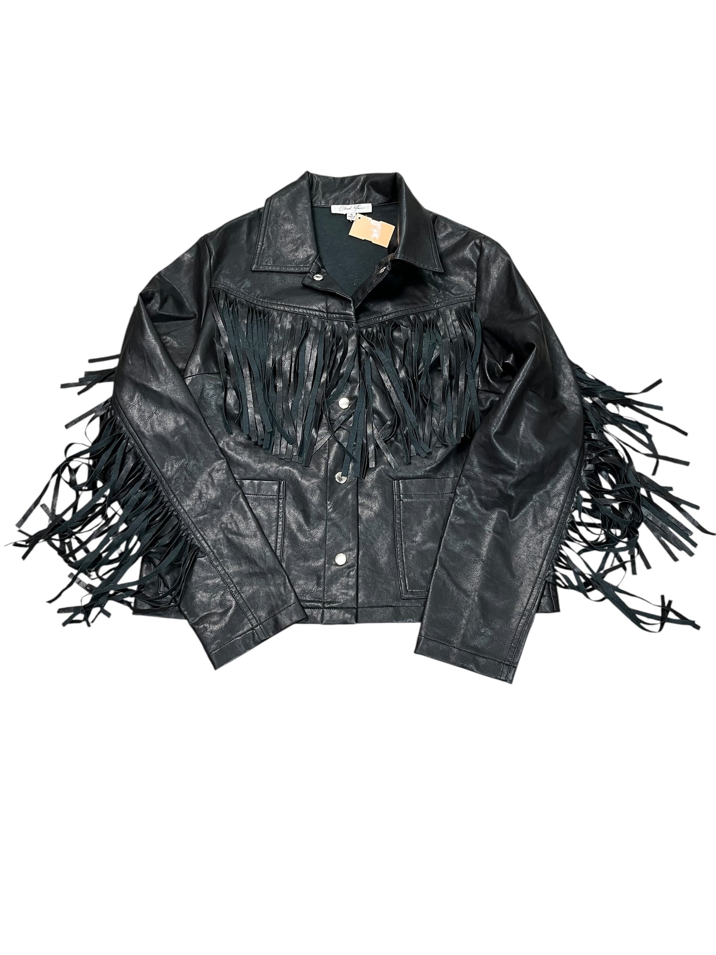 Jacket Leather By Clothes Mentor In Black, Size:M