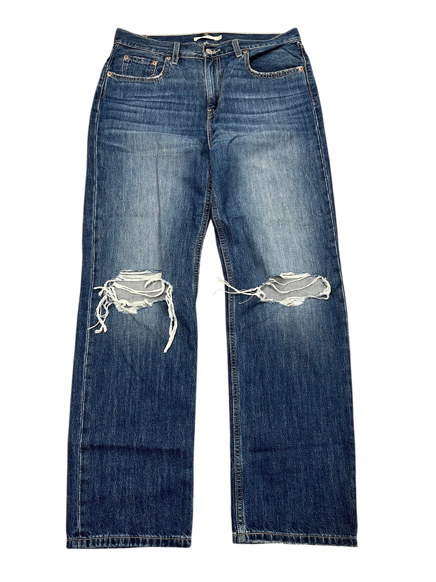Jeans Straight By Levis In Blue Denim, Size:8