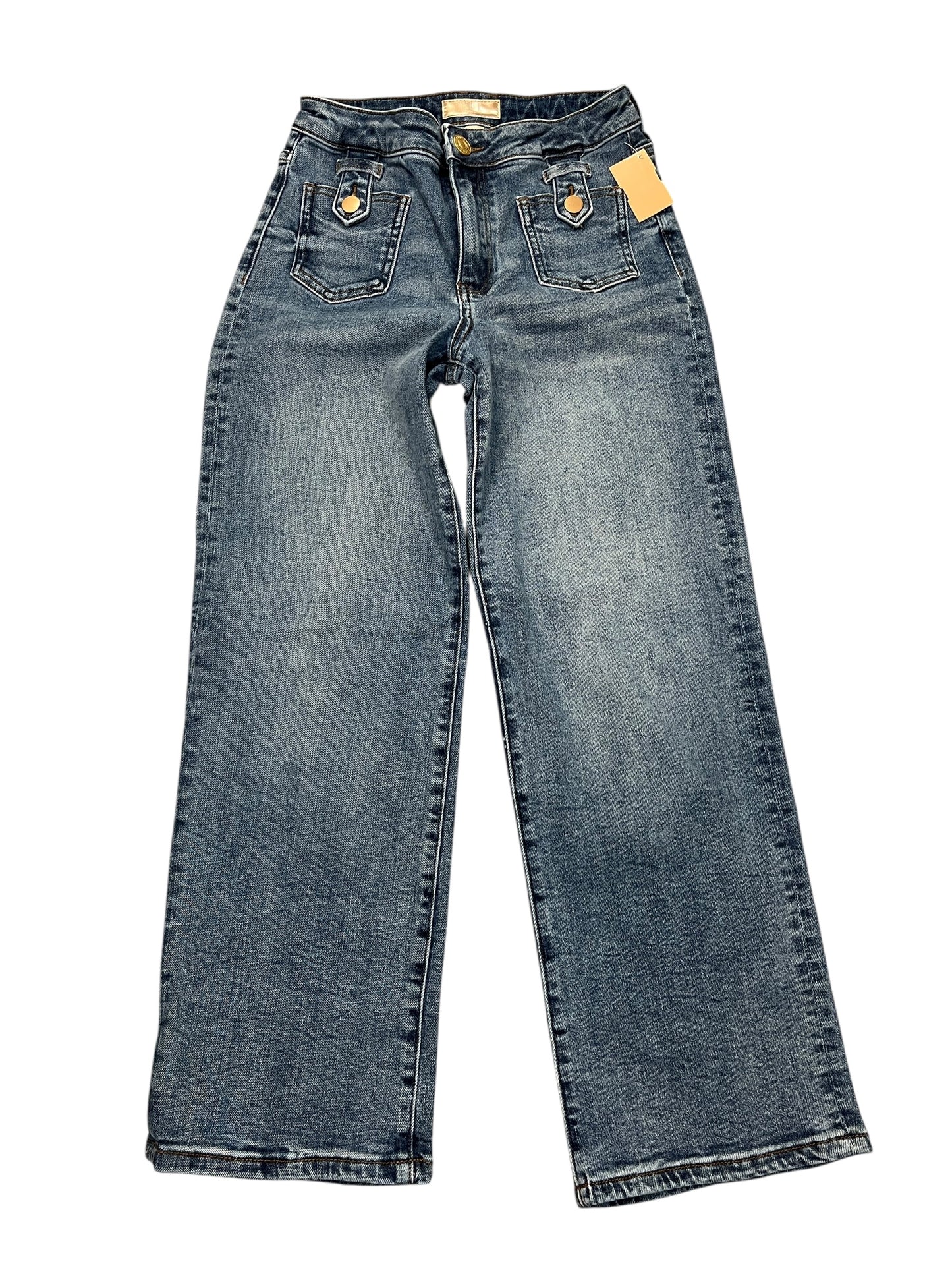 Jeans Straight By Kut In Blue Denim, Size:0