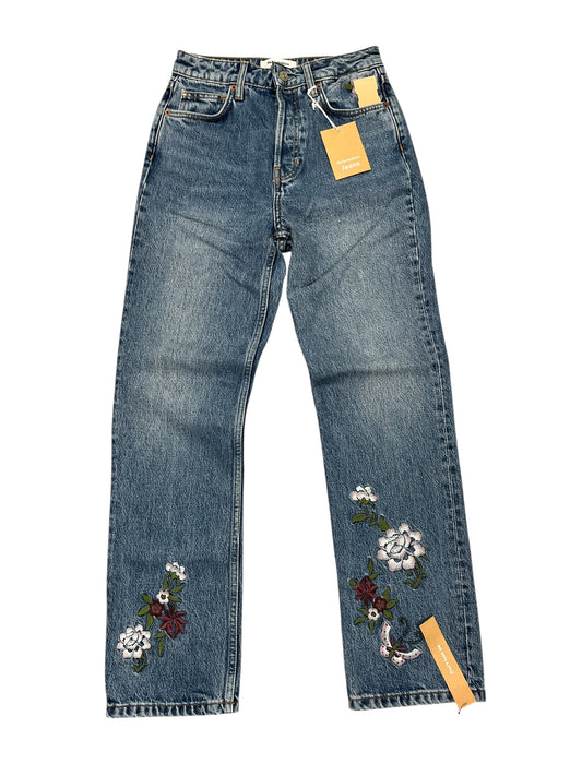 Jeans Straight By Reformation In Blue Denim, Size:0