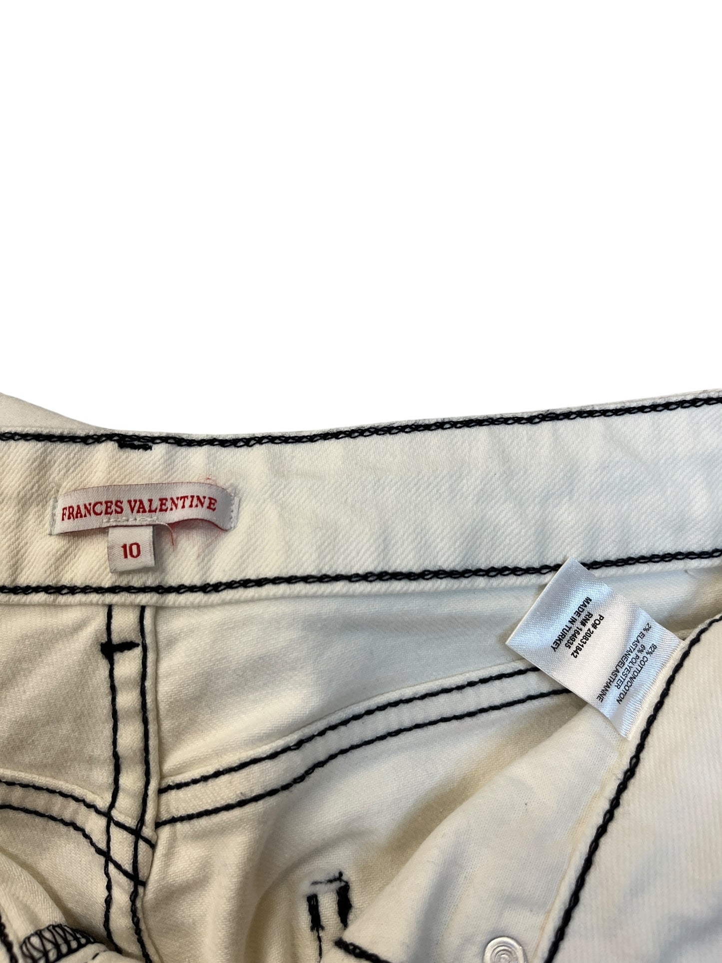 Jeans Wide Leg By FRANCES VALENTINE In White Denim, Size:10