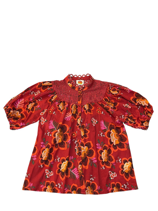 Top Ss By Farm Rio In Floral Print, Size:M