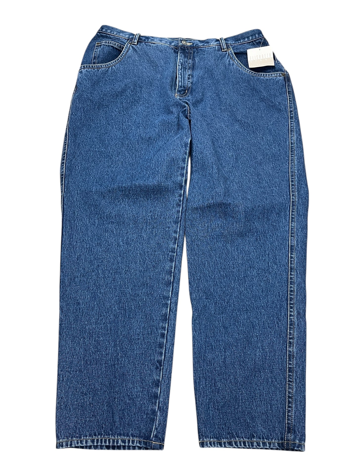 Jeans Straight By Elisabeth In Blue Denim, Size:22