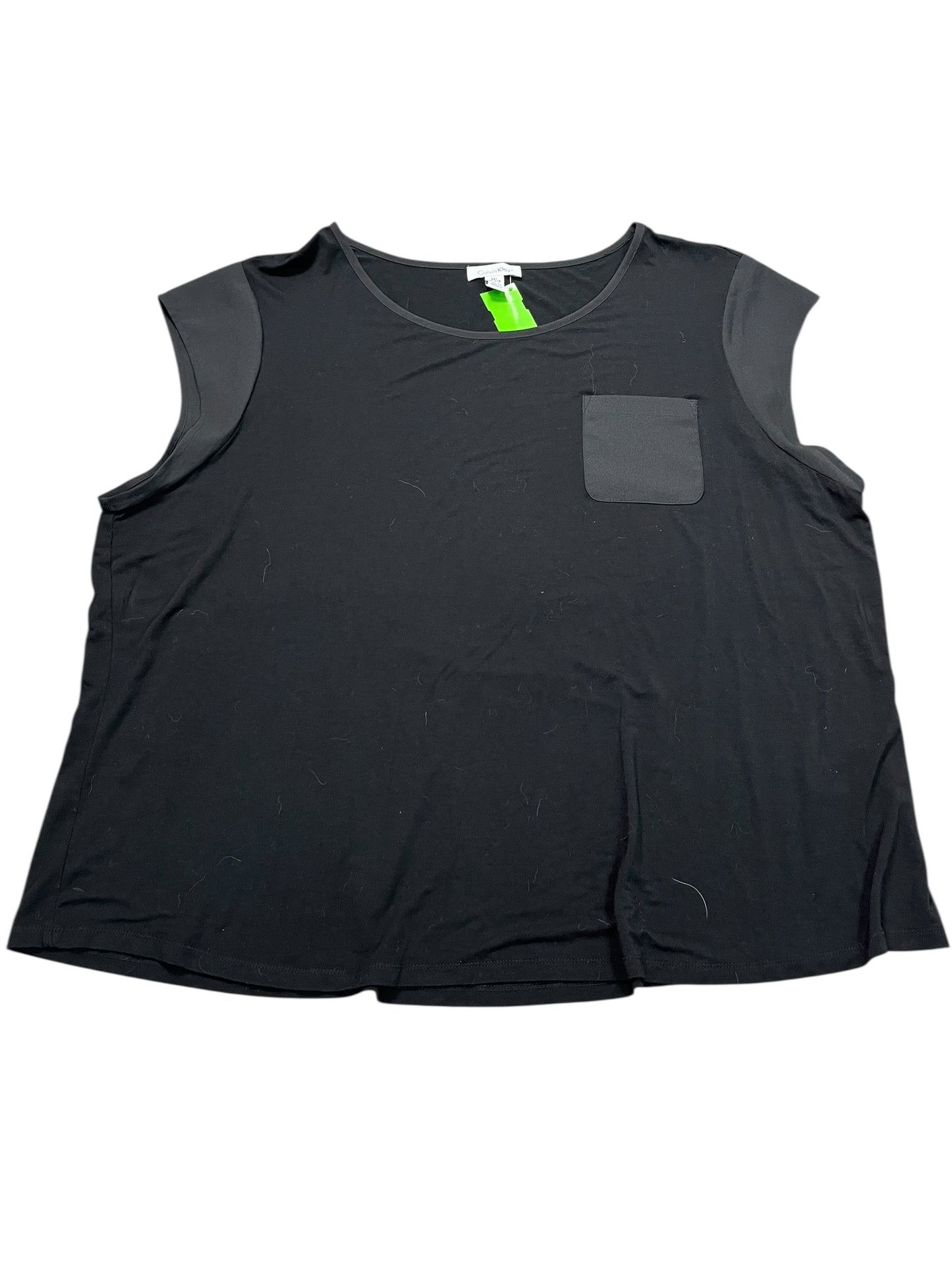 Top Ss By Calvin Klein In Black, Size:3X
