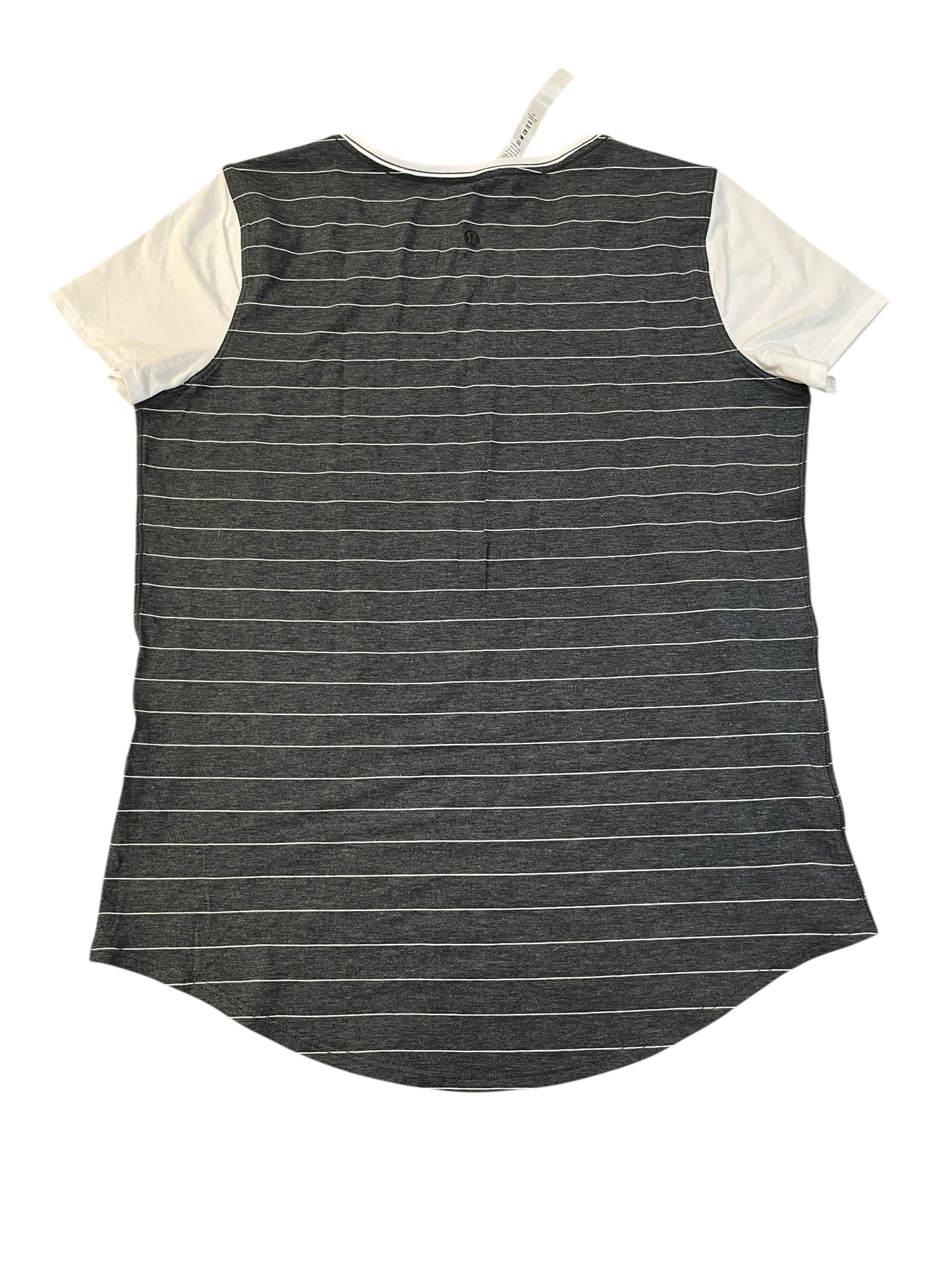 Athletic Top Ss By Lululemon In Grey, Size:M