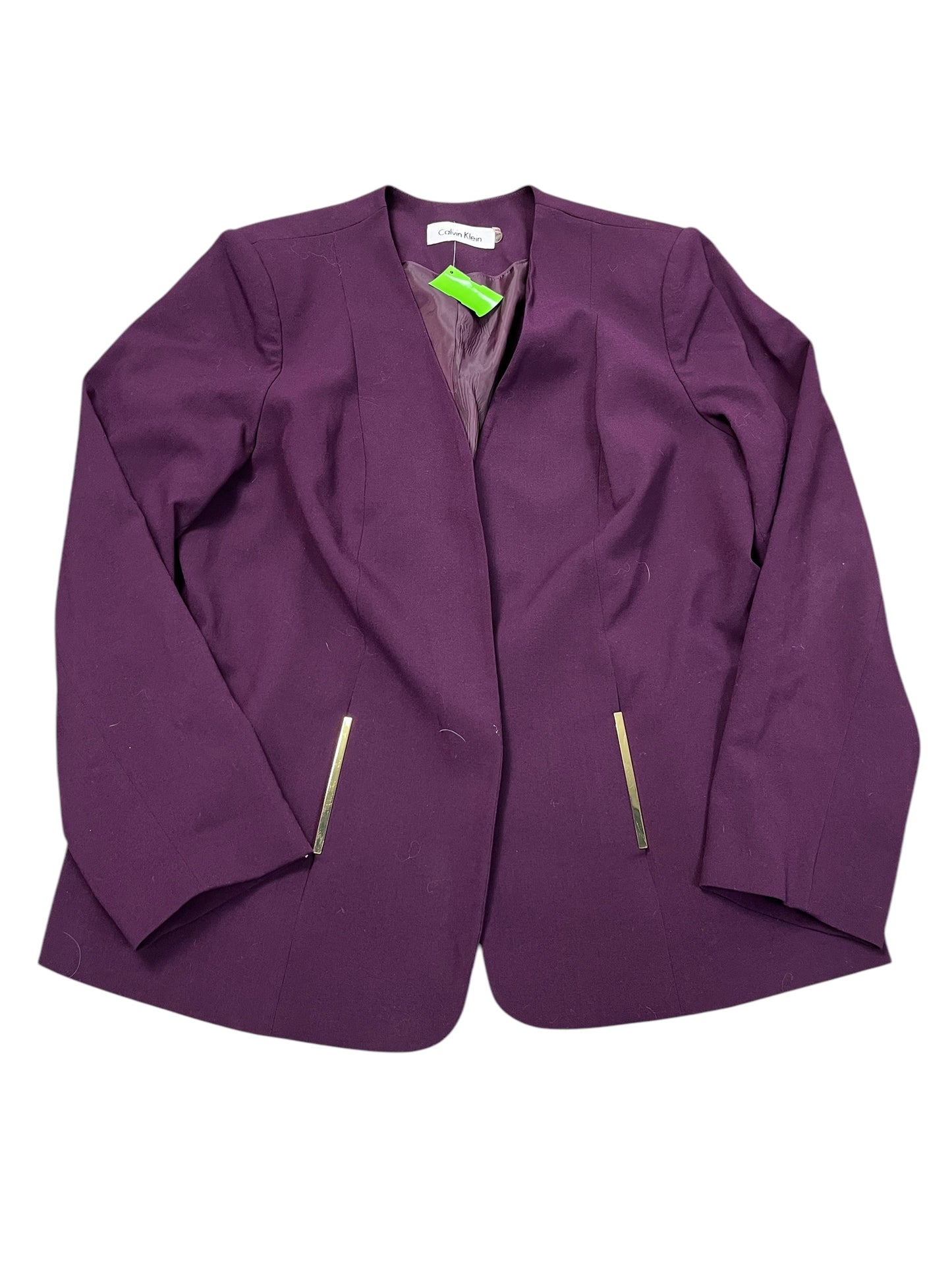 Blazer By Calvin Klein In Purple, Size:Xl