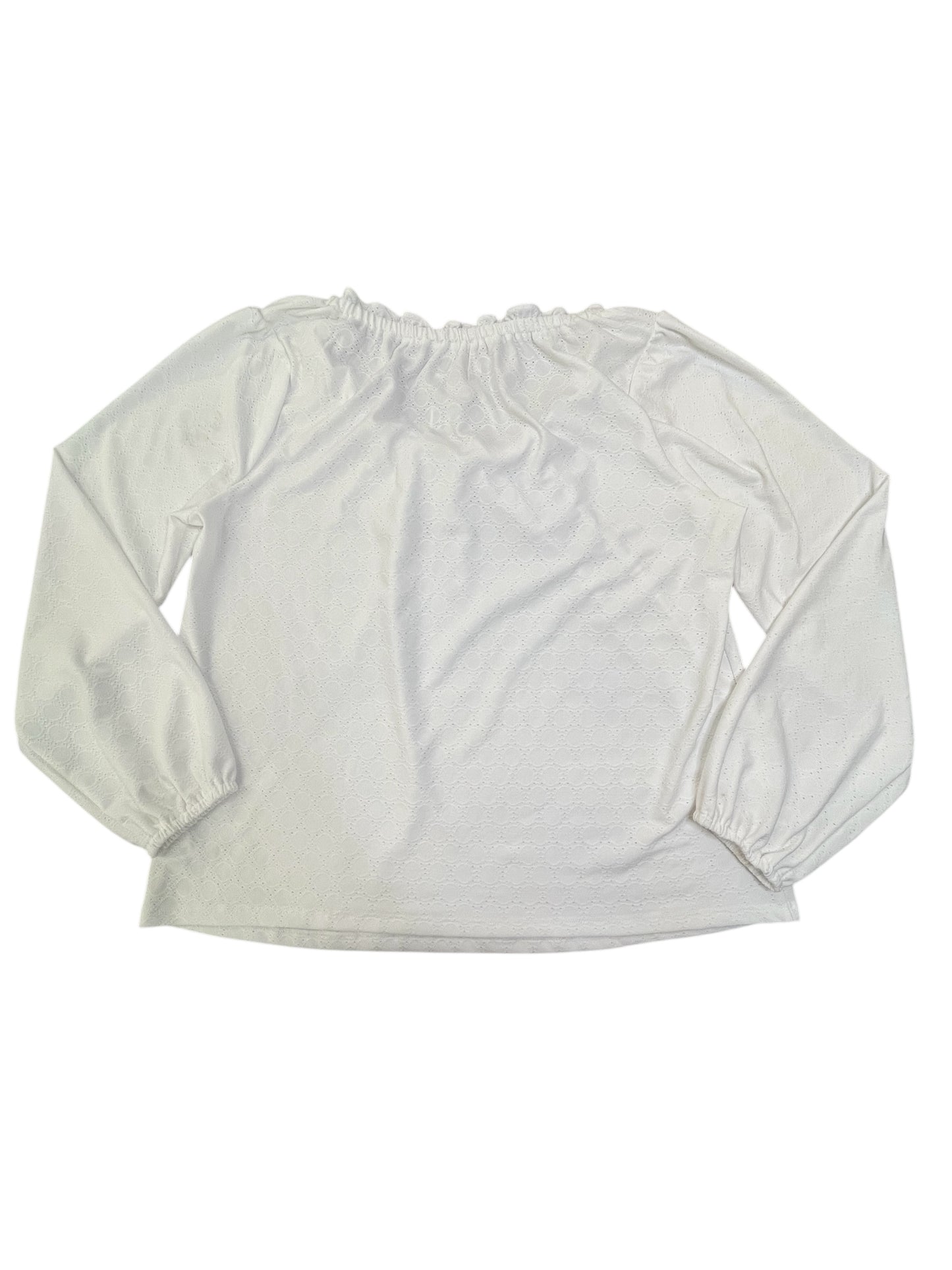 Top 3/4 Sleeve By Michael By Michael Kors In White, Size:L