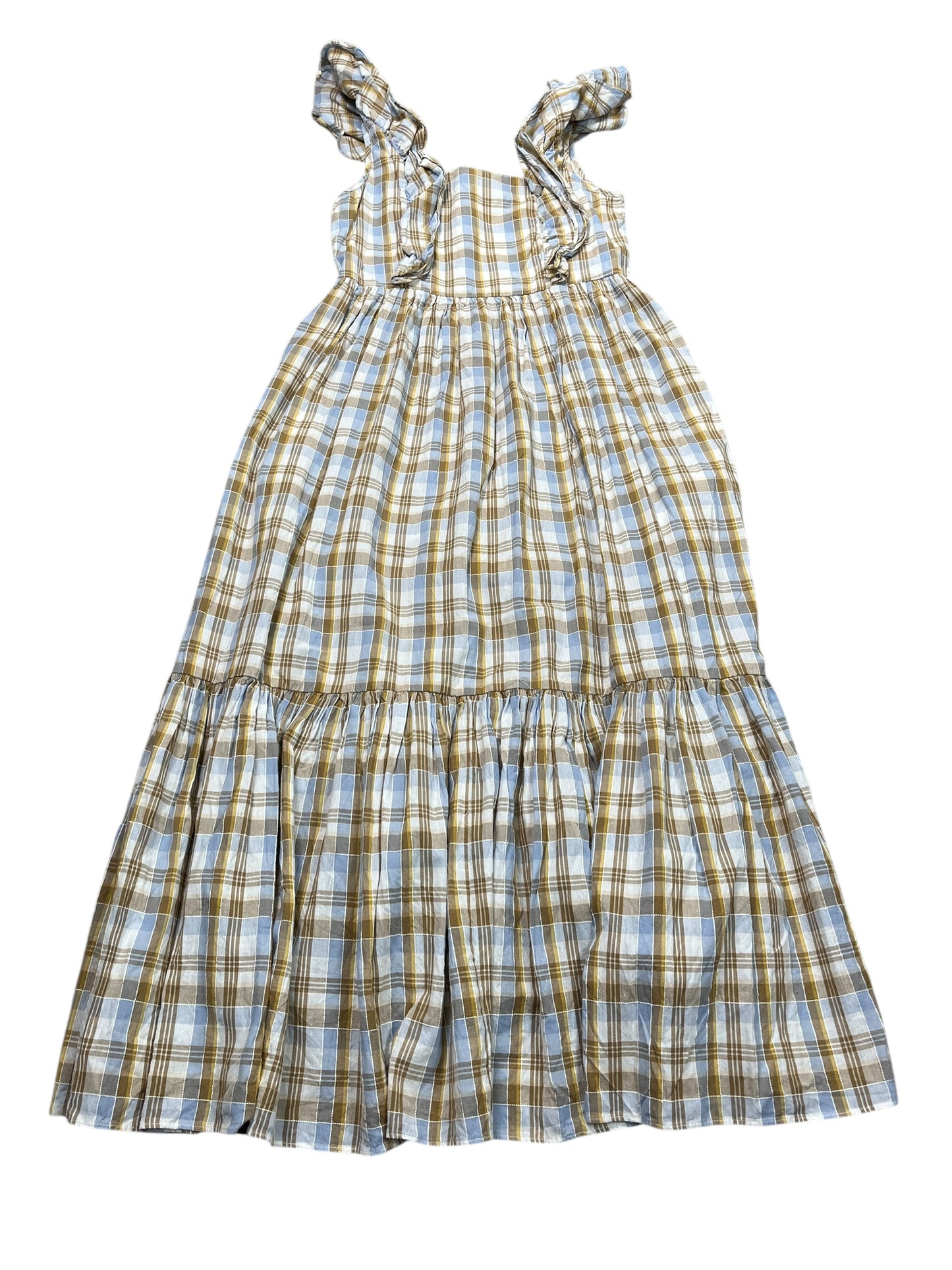 Dress Casual Maxi By Madewell In Blue & Brown, Size:Xxs