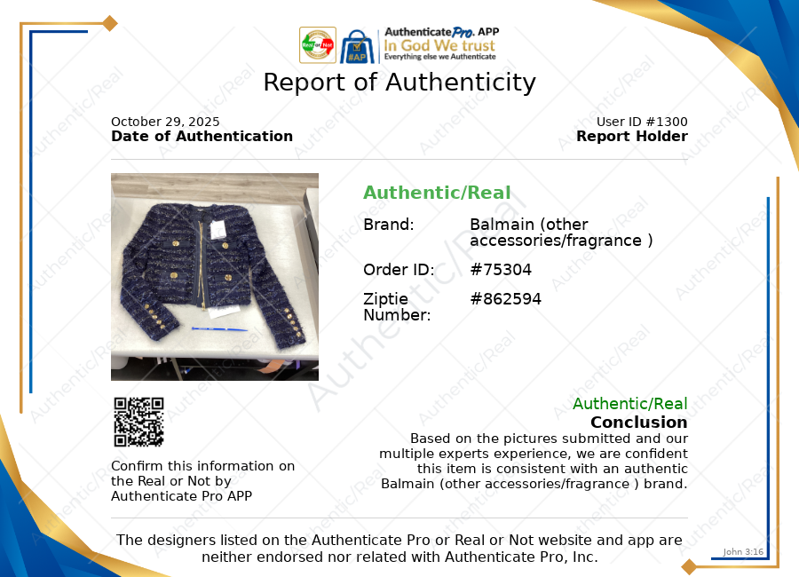 Blazer Luxury Designer By Balmain In Blue, Size:M