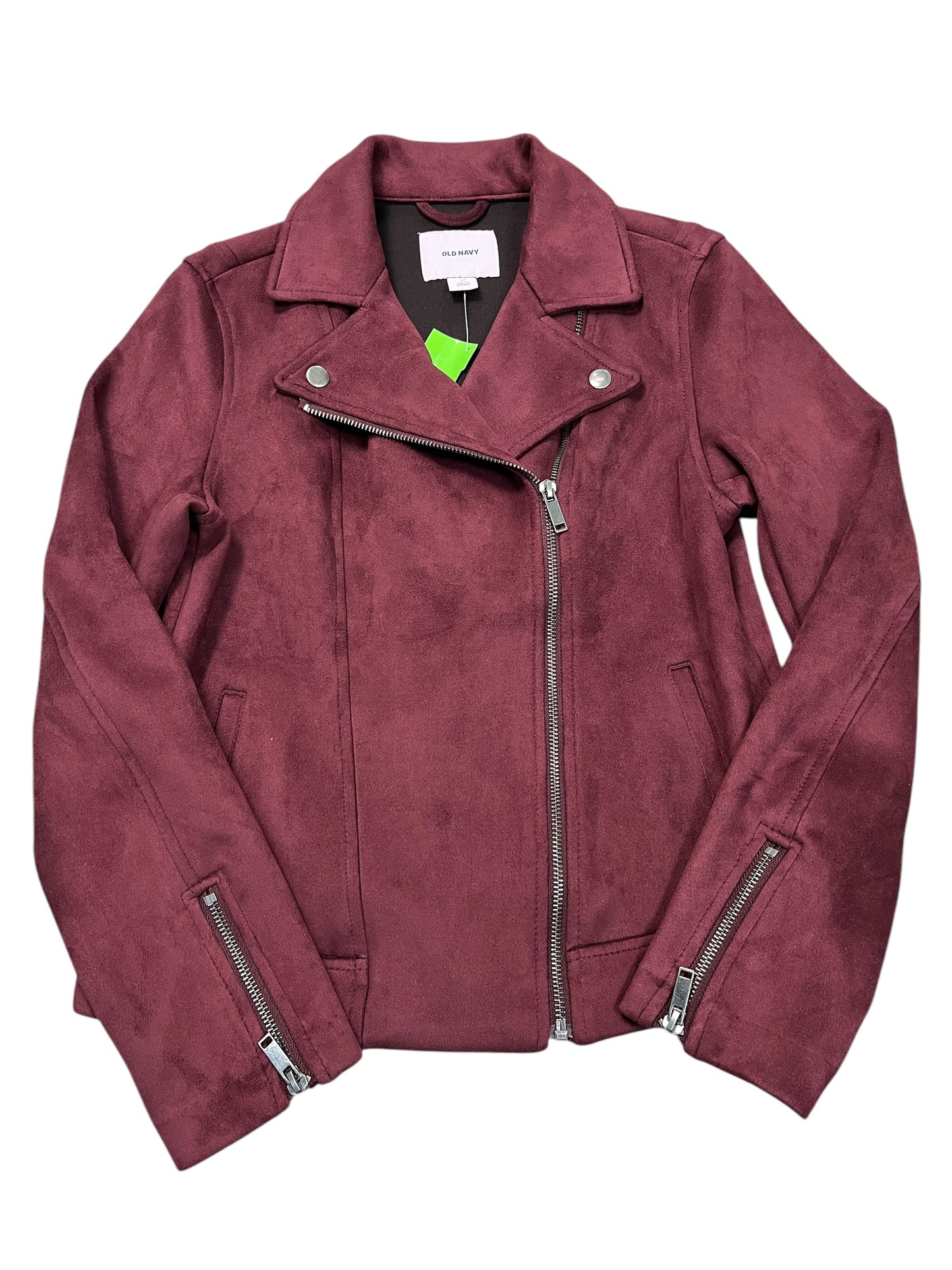 Jacket Moto By Old Navy In Maroon, Size:Xs