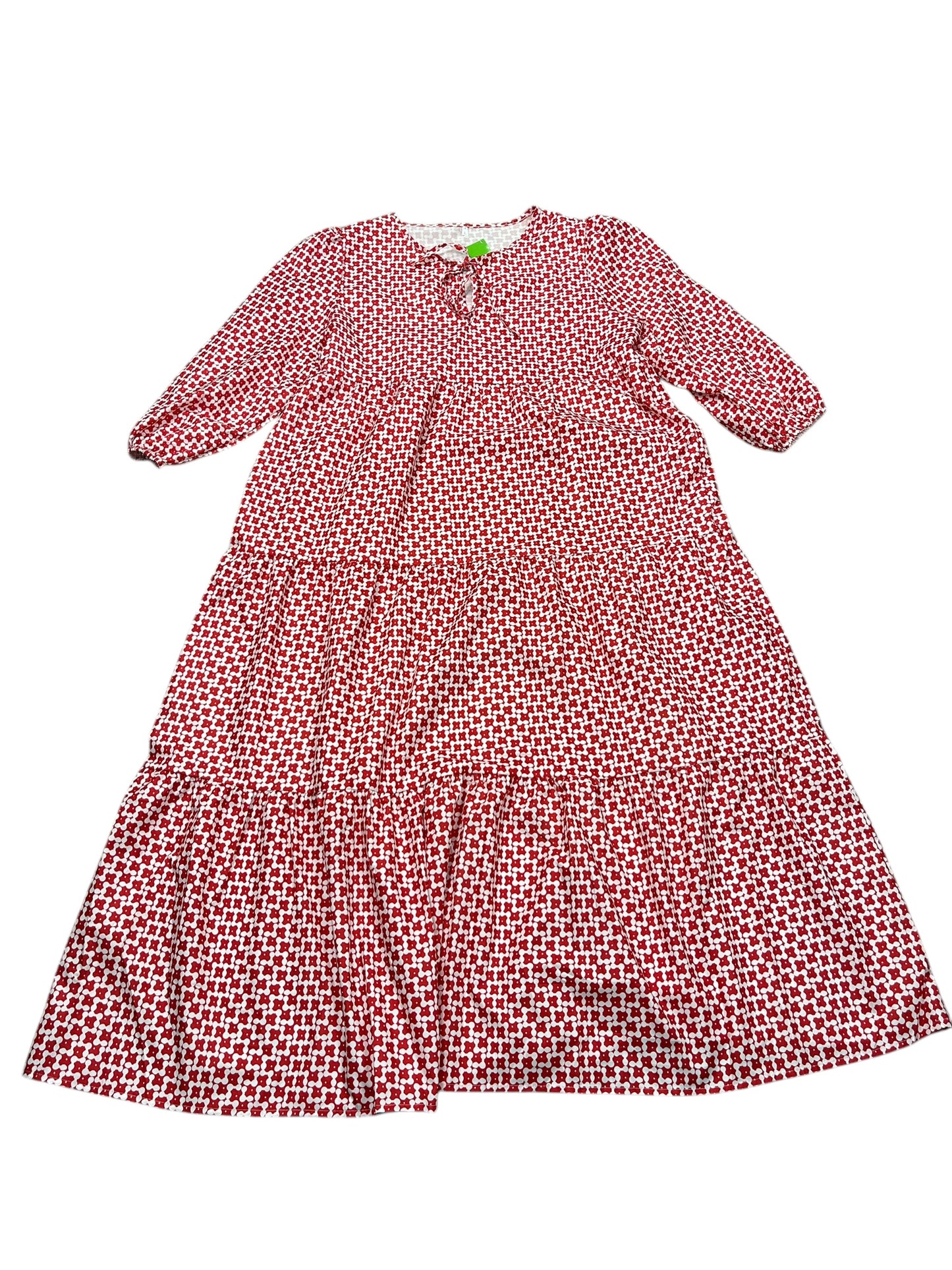 Dress Casual Maxi By Clothes Mentor In Red & White, Size:L