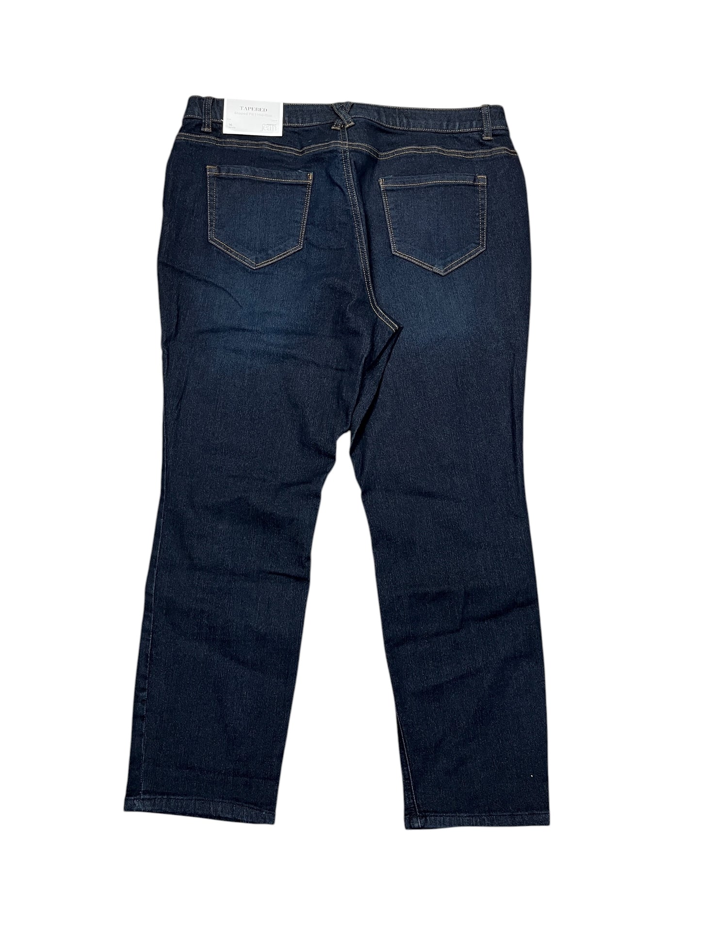 Jeans Straight By Christopher And Banks In Blue Denim, Size:16