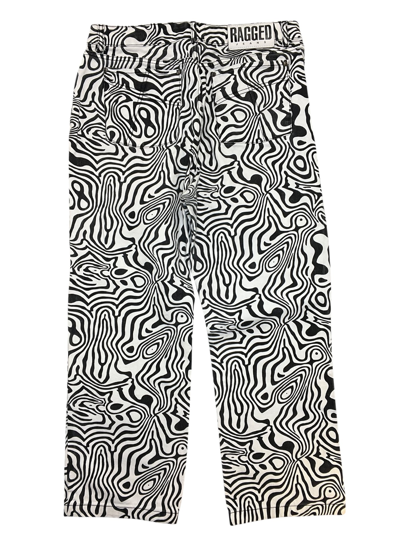 Jeans Wide Leg By Clothes Mentor In Black & White, Size:18