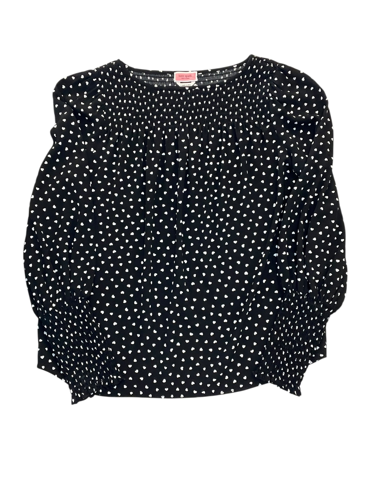 Blouse Designer By Kate Spade In Black, Size:S