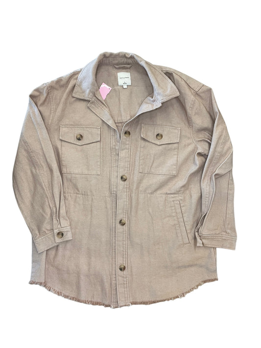 Jacket Shirt By Gentle Fawn In Tan, Size:Xl