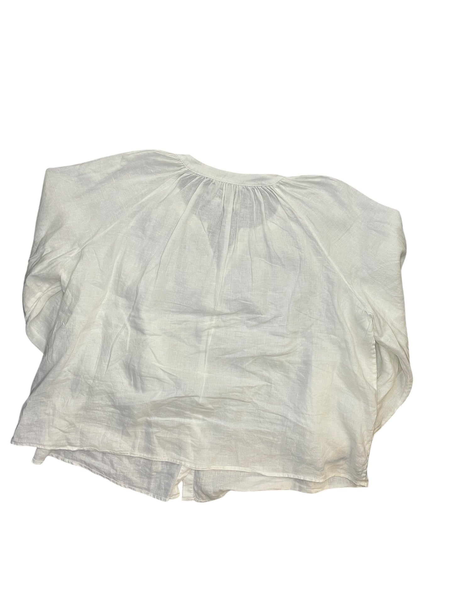 Blouse Ls By Banana Republic In White, Size:L
