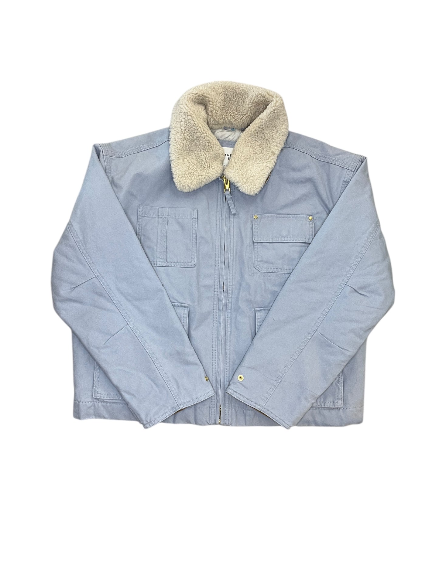 Coat Faux Fur & Sherpa By American Eagle In Blue, Size:Xl