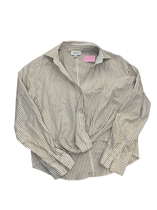 Blouse Ls By Evereve In Striped Pattern, Size:M