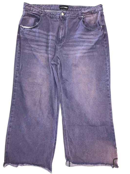 Jeans Wide Leg By Fashion Nova In Purple Denim, Size:22