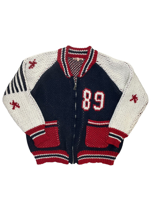 Sweater By Bailey Rose In Blue Red & White, Size:S