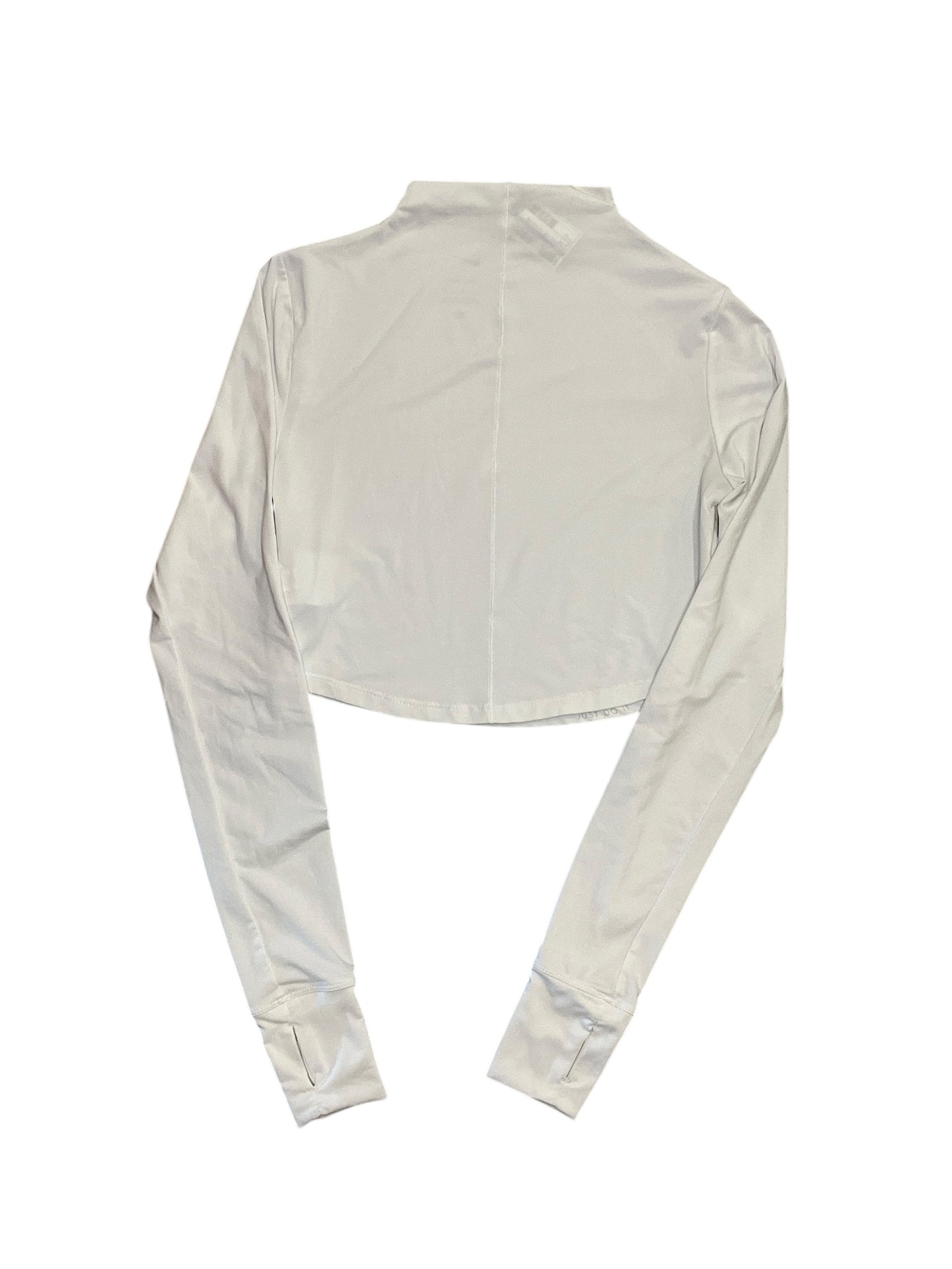 Athletic Top Ls Collar By Nike In White, Size:S