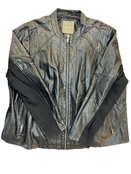 Jacket Leather By Maurices In Black, Size:3X