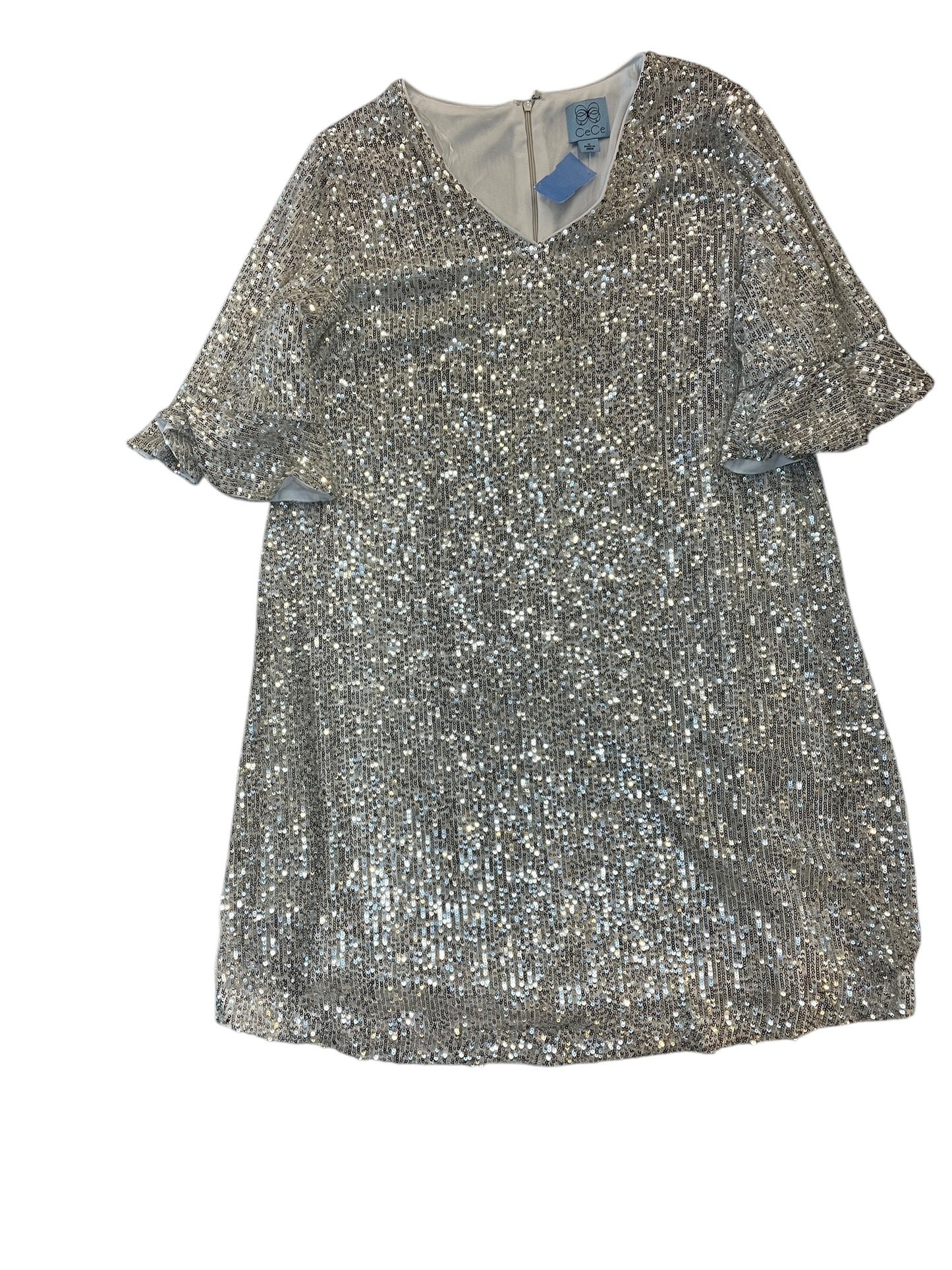 Dress Party Short By Cece In Silver, Size:1X